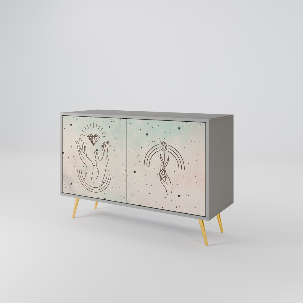 DELICATE BEAUTY Sideboard mit 2 Türen in Grau