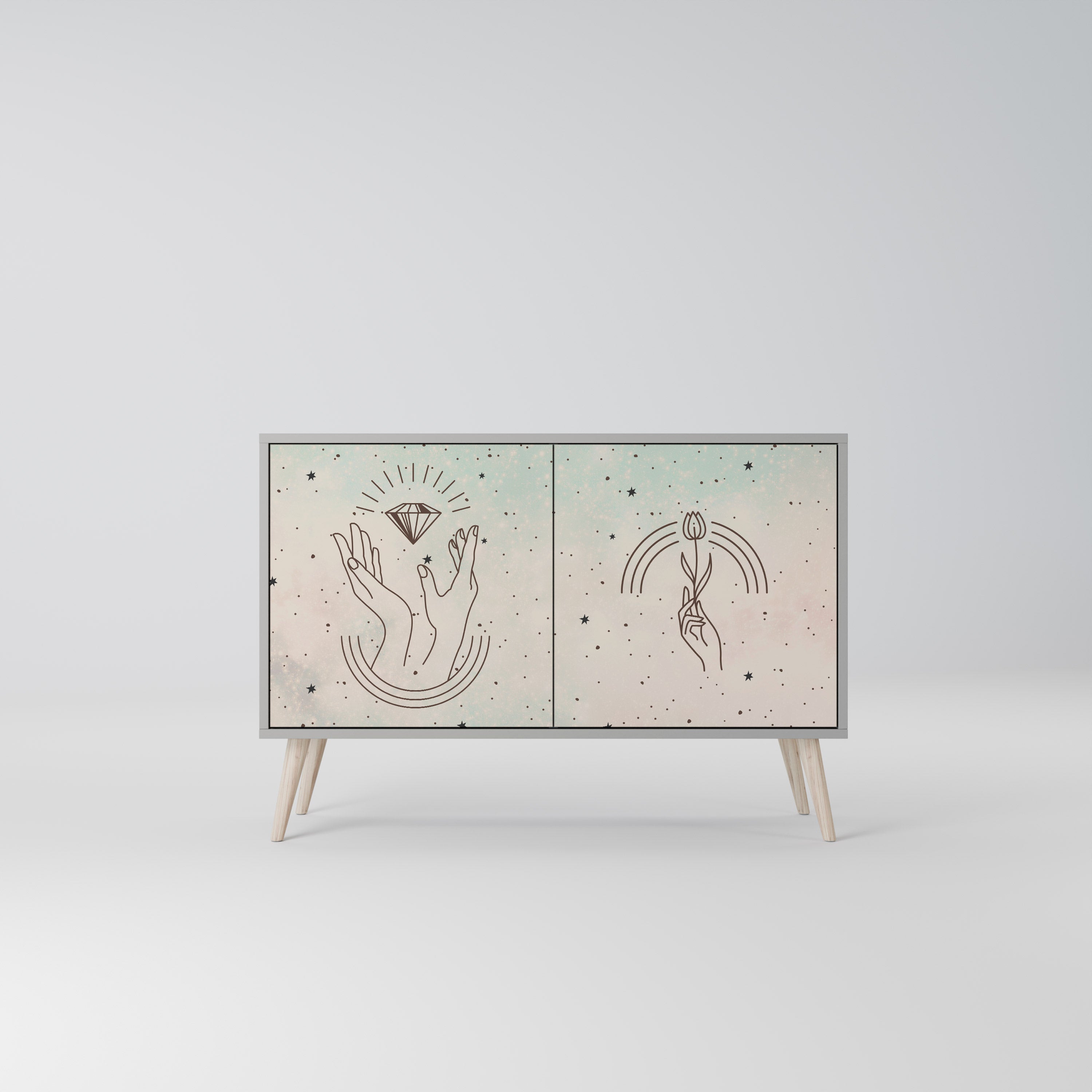 DELICATE BEAUTY Sideboard mit 2 Türen in Grau