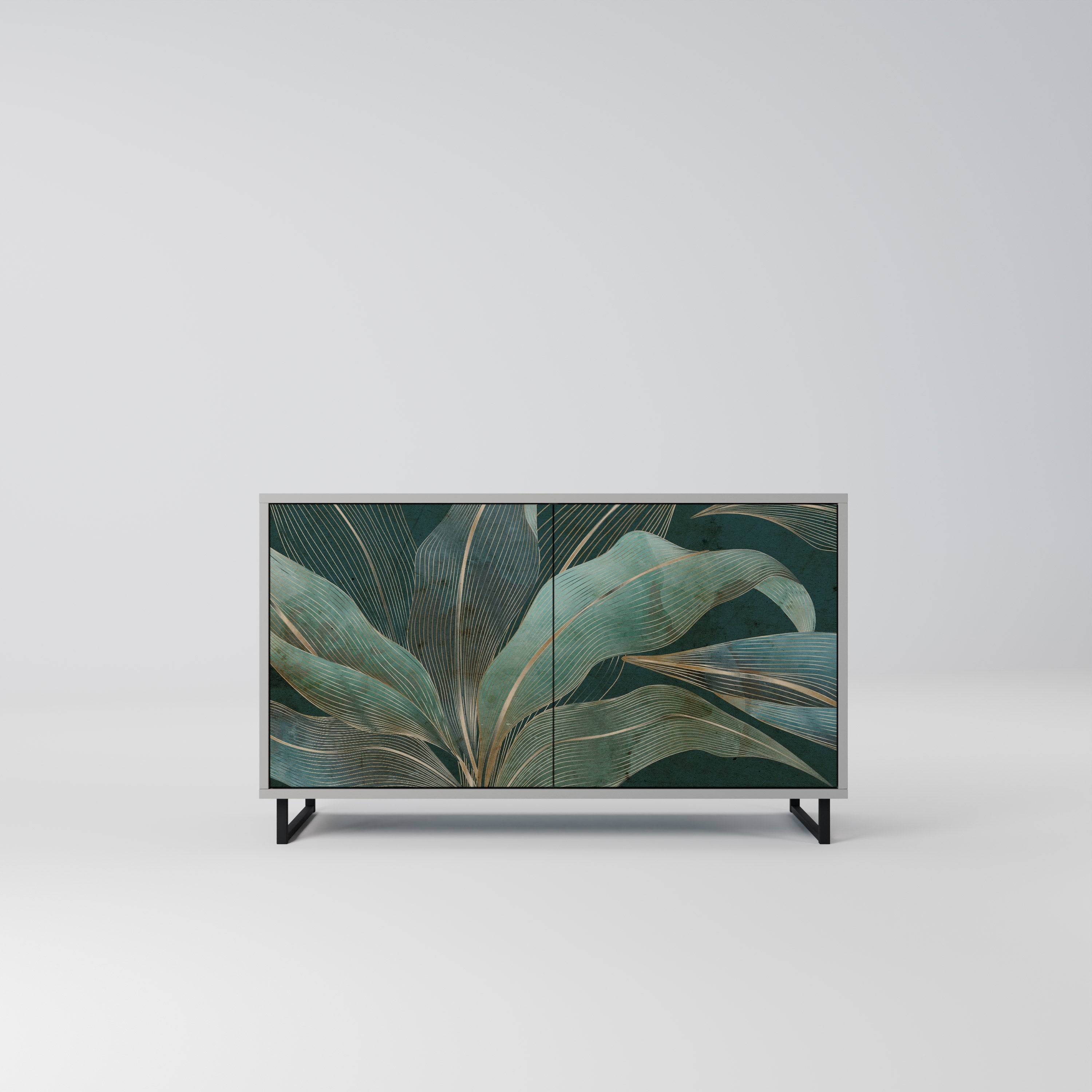 ROYAL GREEN Sideboard mit 2 Türen in Grau