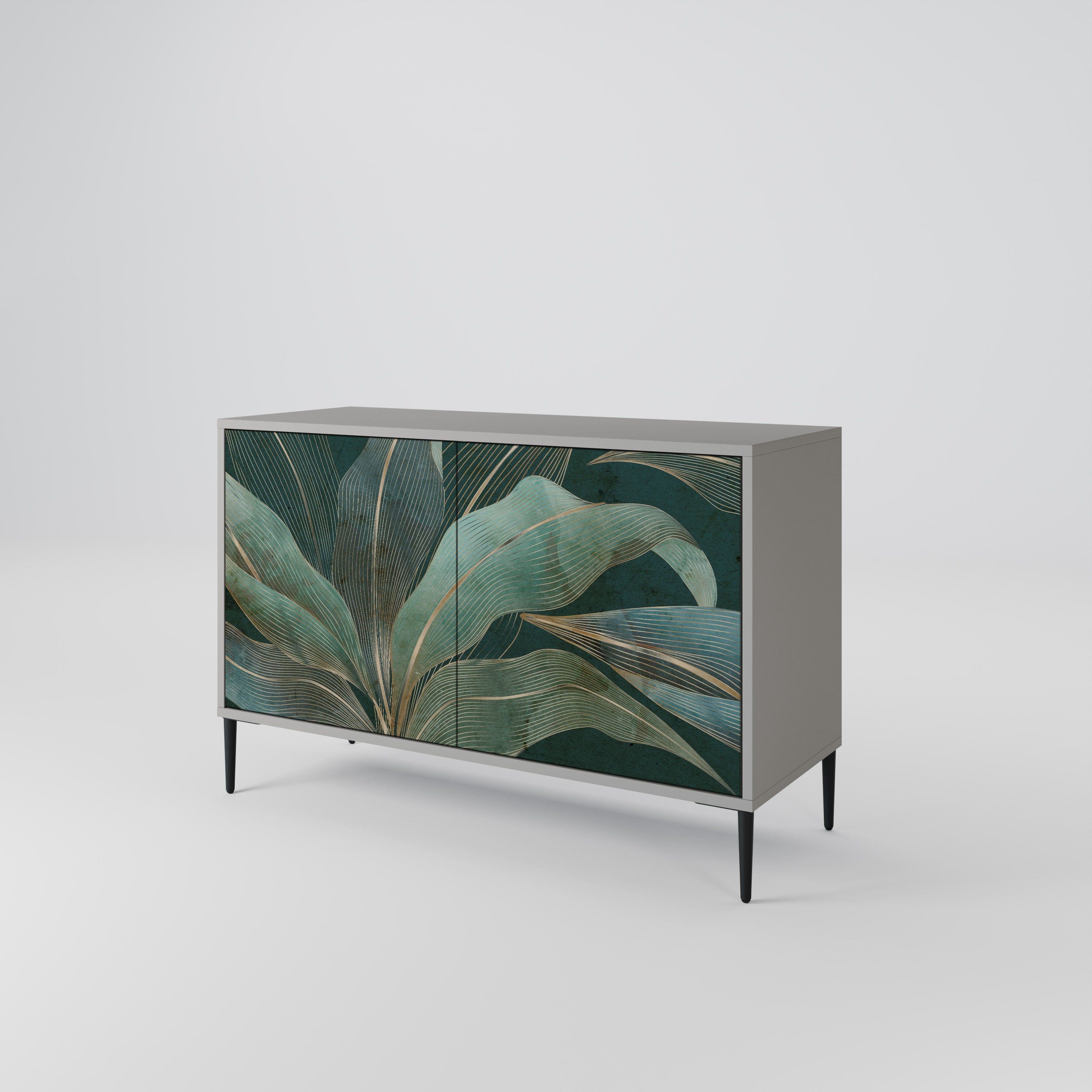 ROYAL GREEN Sideboard mit 2 Türen in Grau