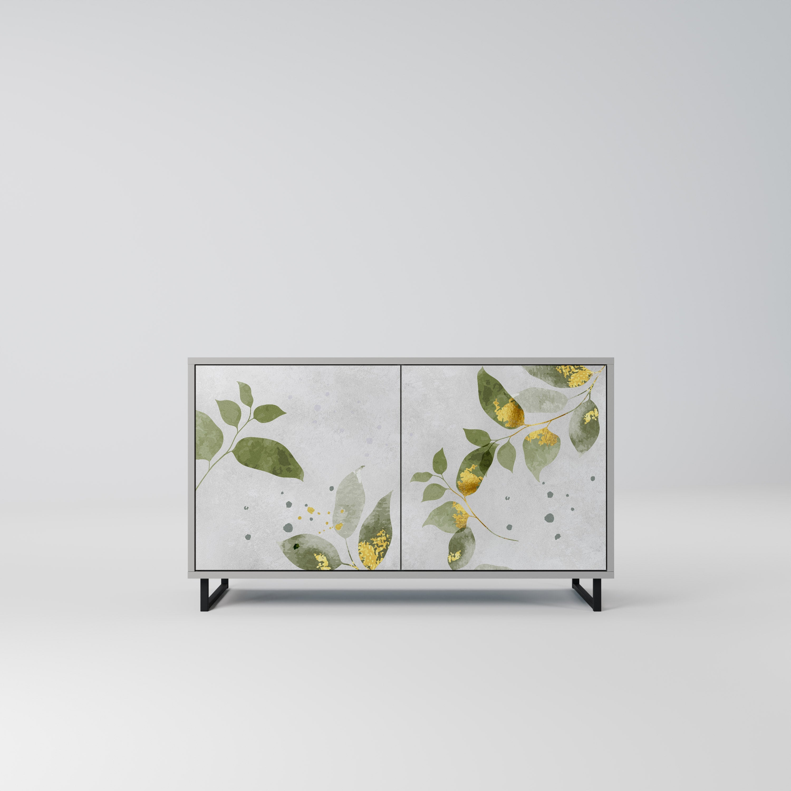 ELEGANT BOTANICS Sideboard mit 2 Türen in Grau
