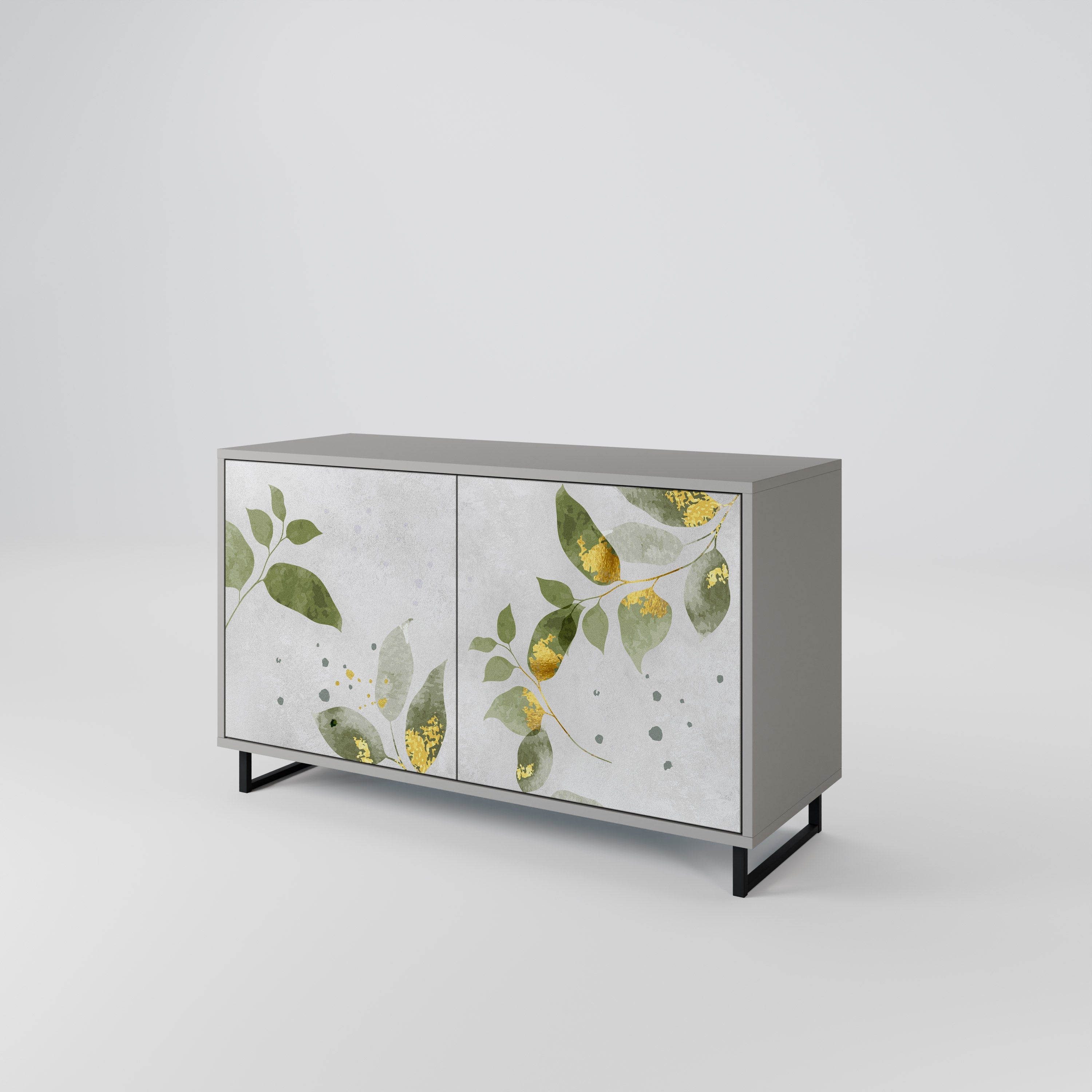 ELEGANT BOTANICS Sideboard mit 2 Türen in Grau