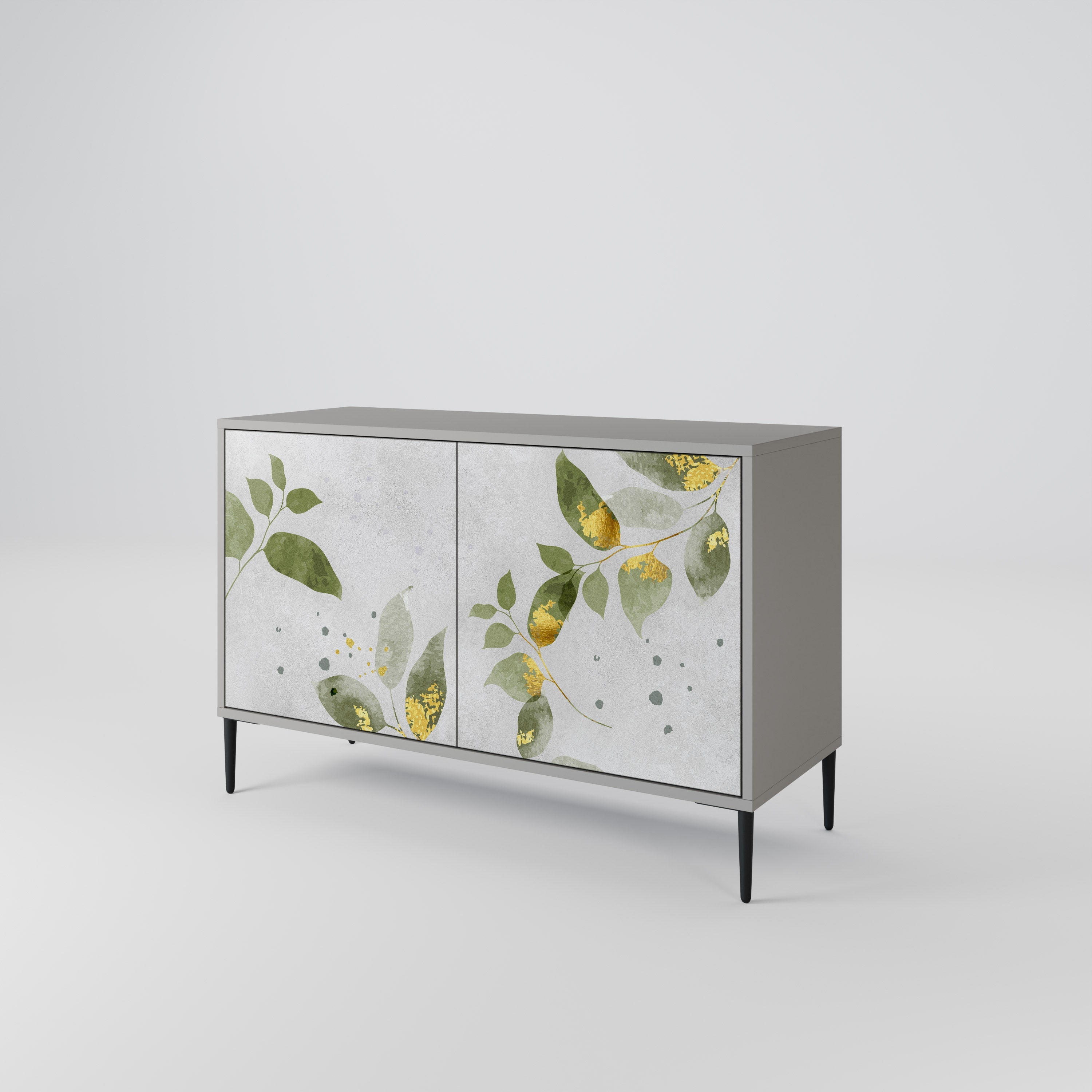 ELEGANT BOTANICS Sideboard mit 2 Türen in Grau