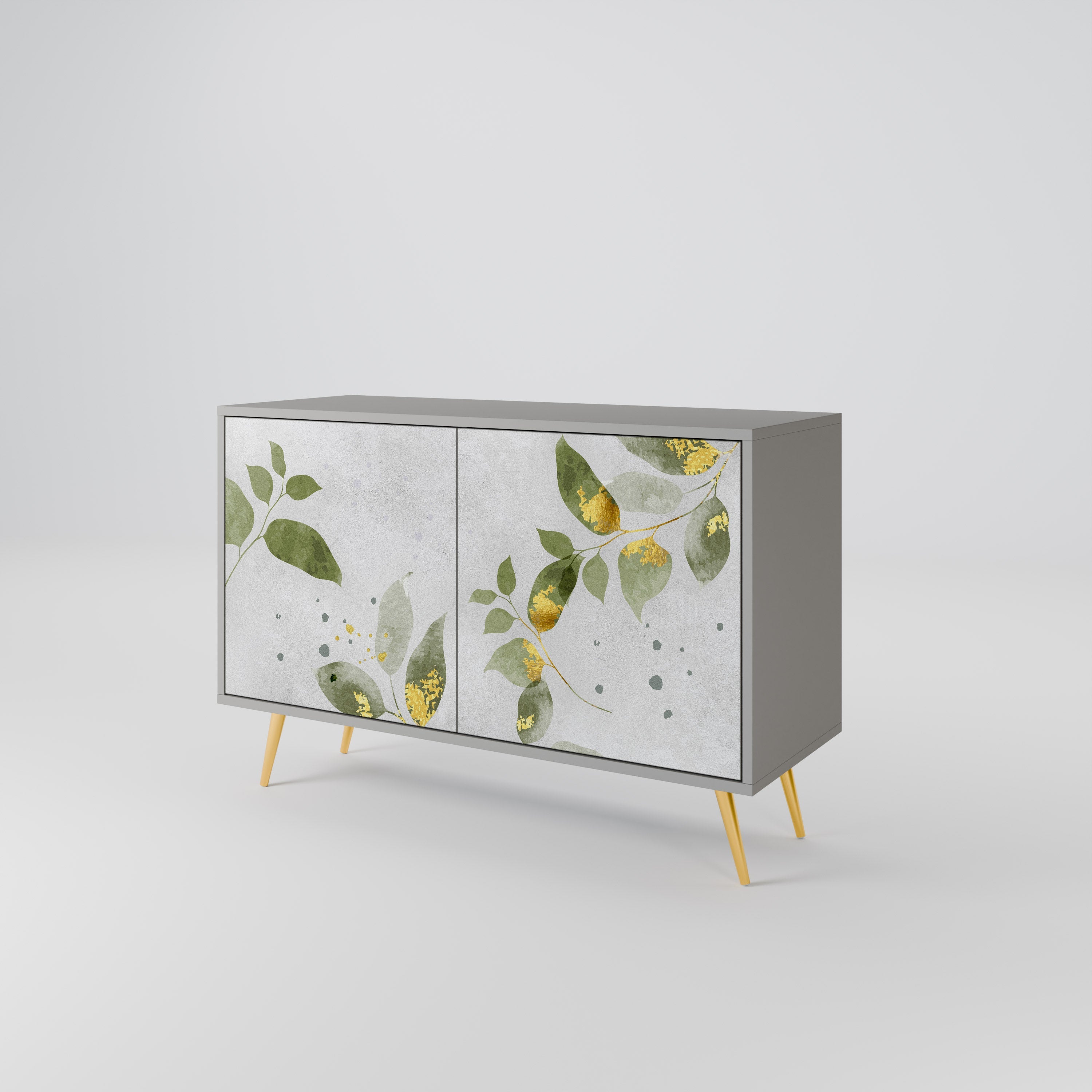 ELEGANT BOTANICS Sideboard mit 2 Türen in Grau