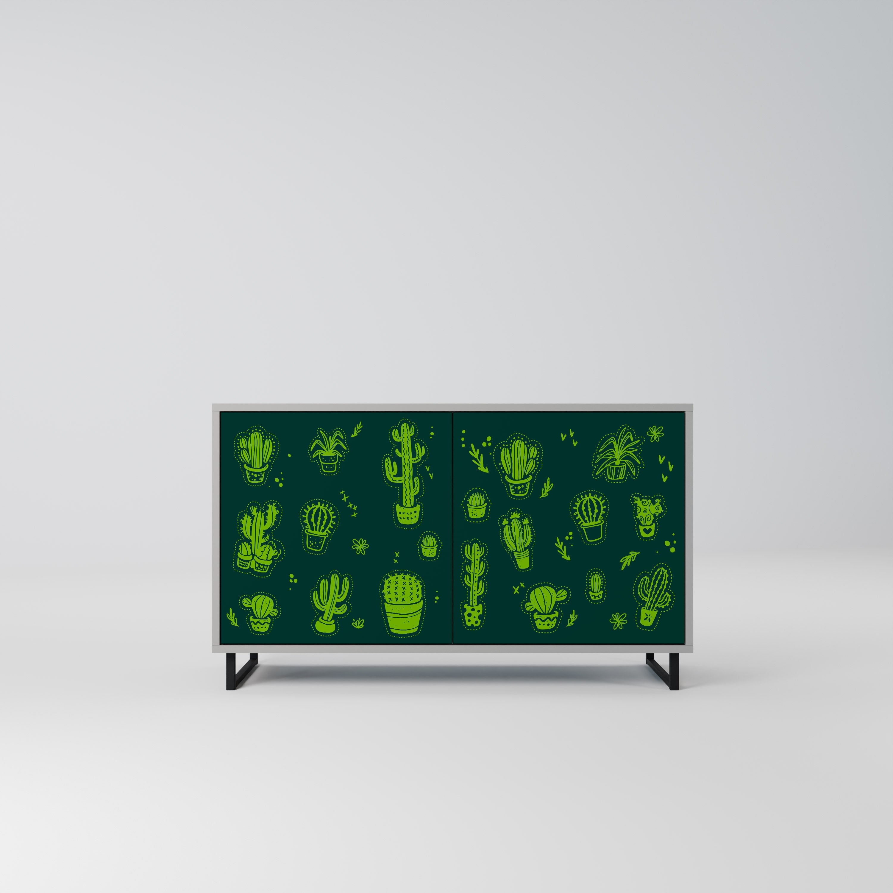 DESERT GREEN Sideboard mit 2 Türen in Grau