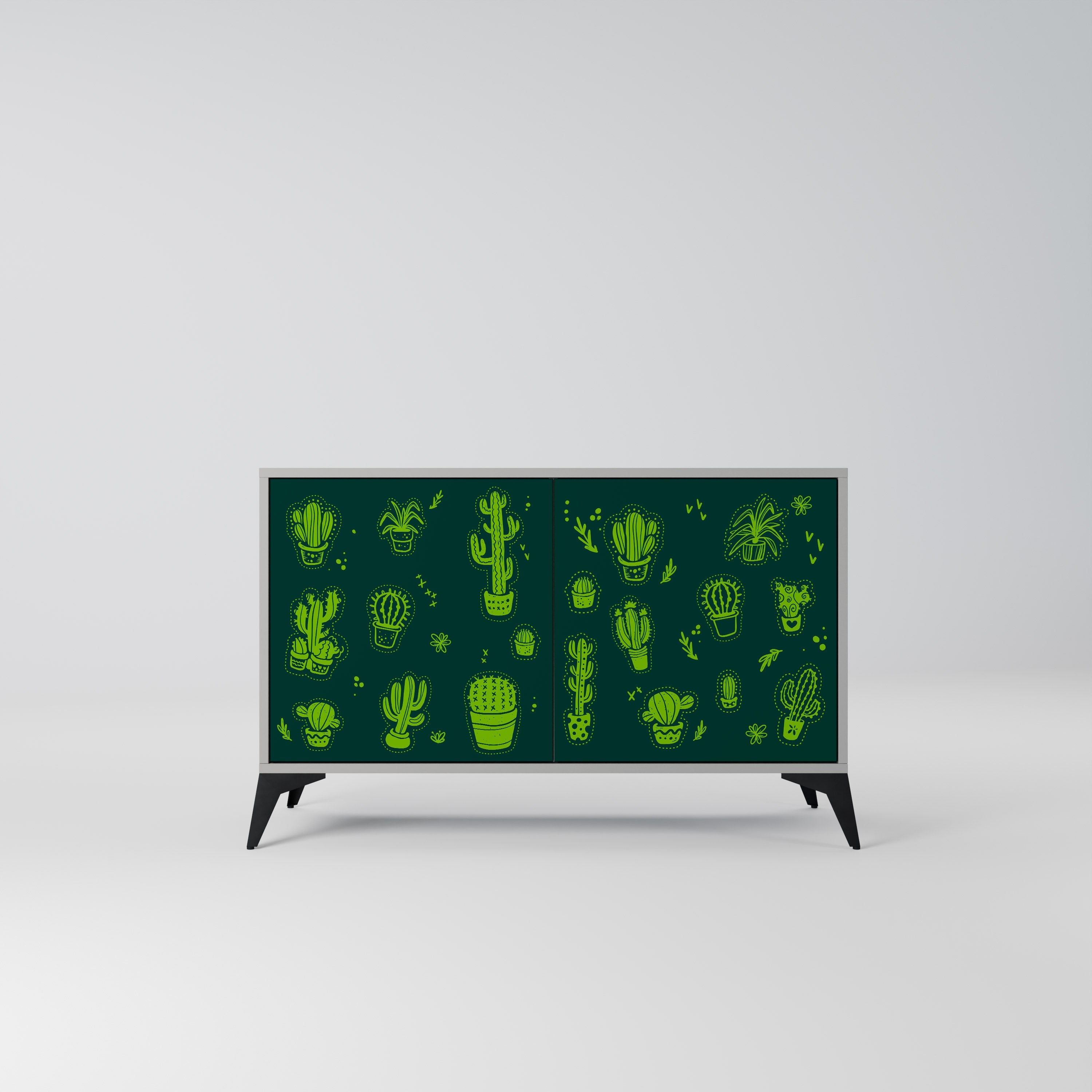 DESERT GREEN Sideboard mit 2 Türen in Grau