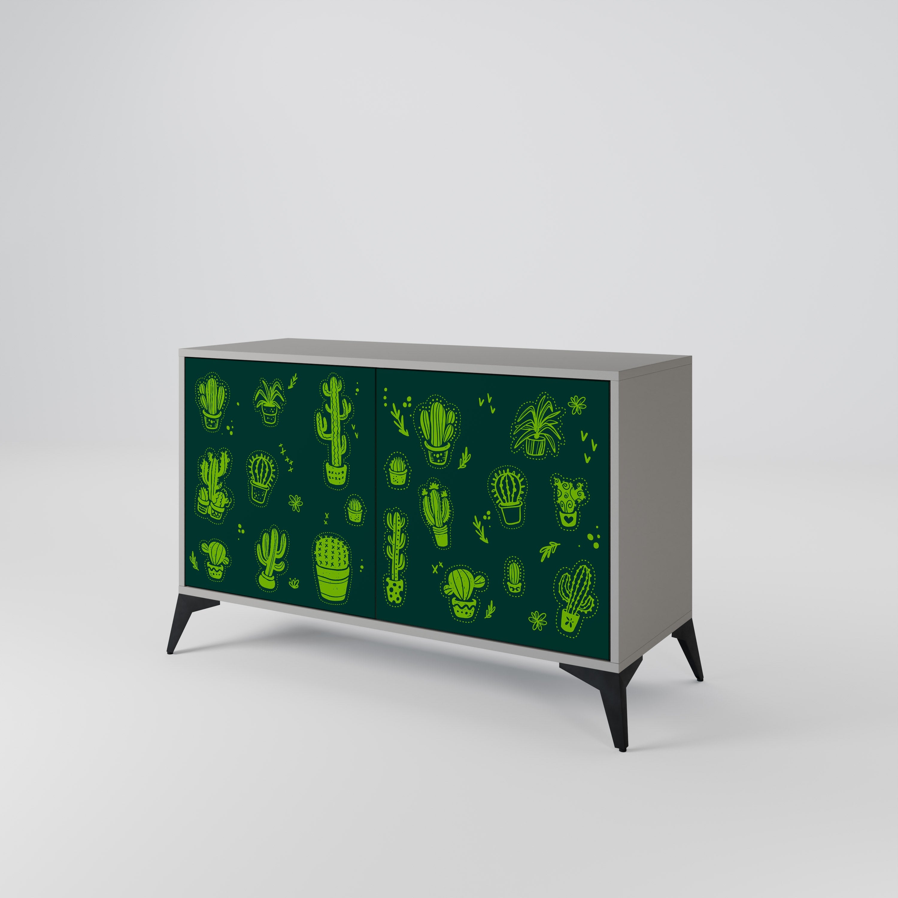 DESERT GREEN Sideboard mit 2 Türen in Grau