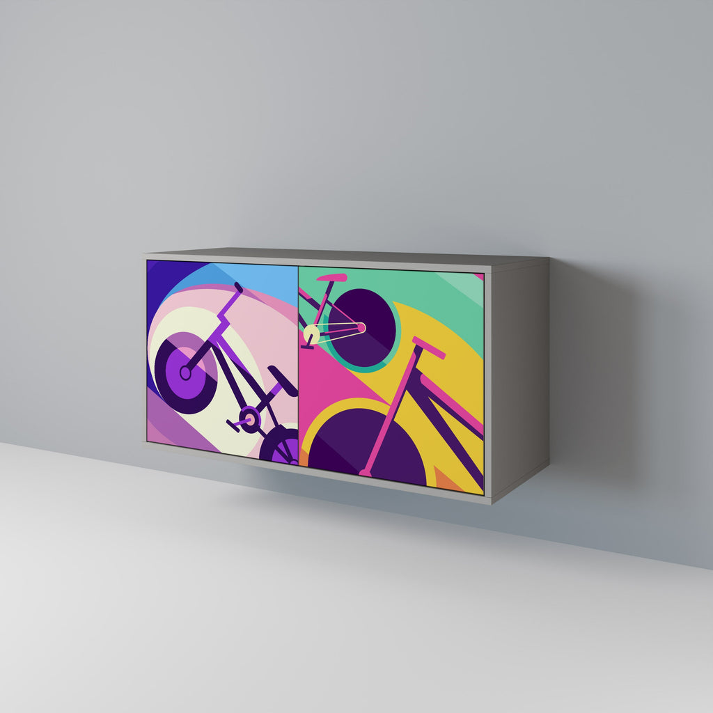 BIKE DREAMS 2-Door Sideboard in Grey Finish