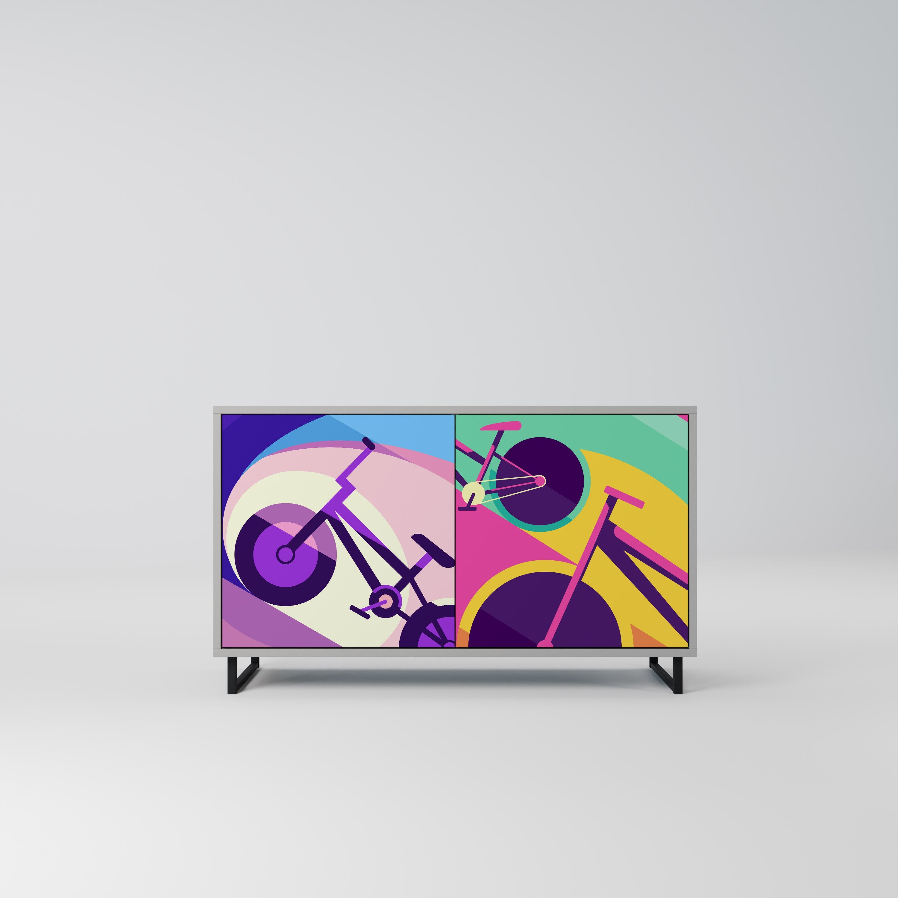 BIKE DREAMS Sideboard mit 2 Türen in Grau