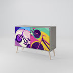 BIKE DREAMS 2-Door Sideboard in Grey Finish