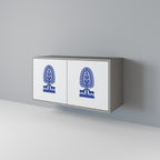 POLISH FOLK ART Sideboard mit 2 Türen in Grau