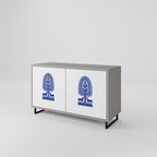 POLISH FOLK ART Sideboard mit 2 Türen in Grau