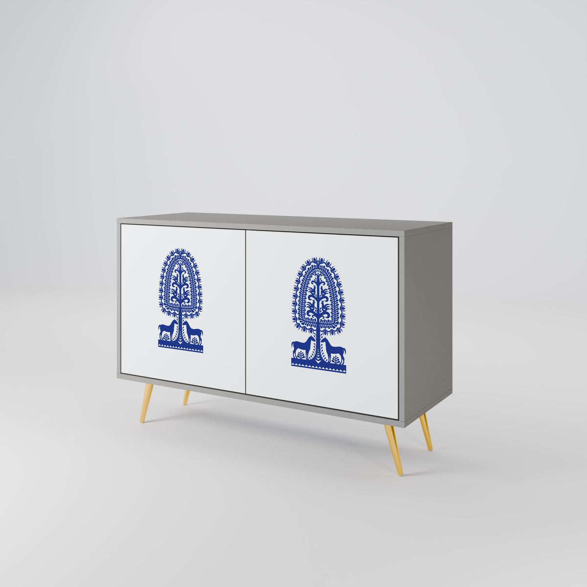 POLISH FOLK ART 2-türiges Sideboard
