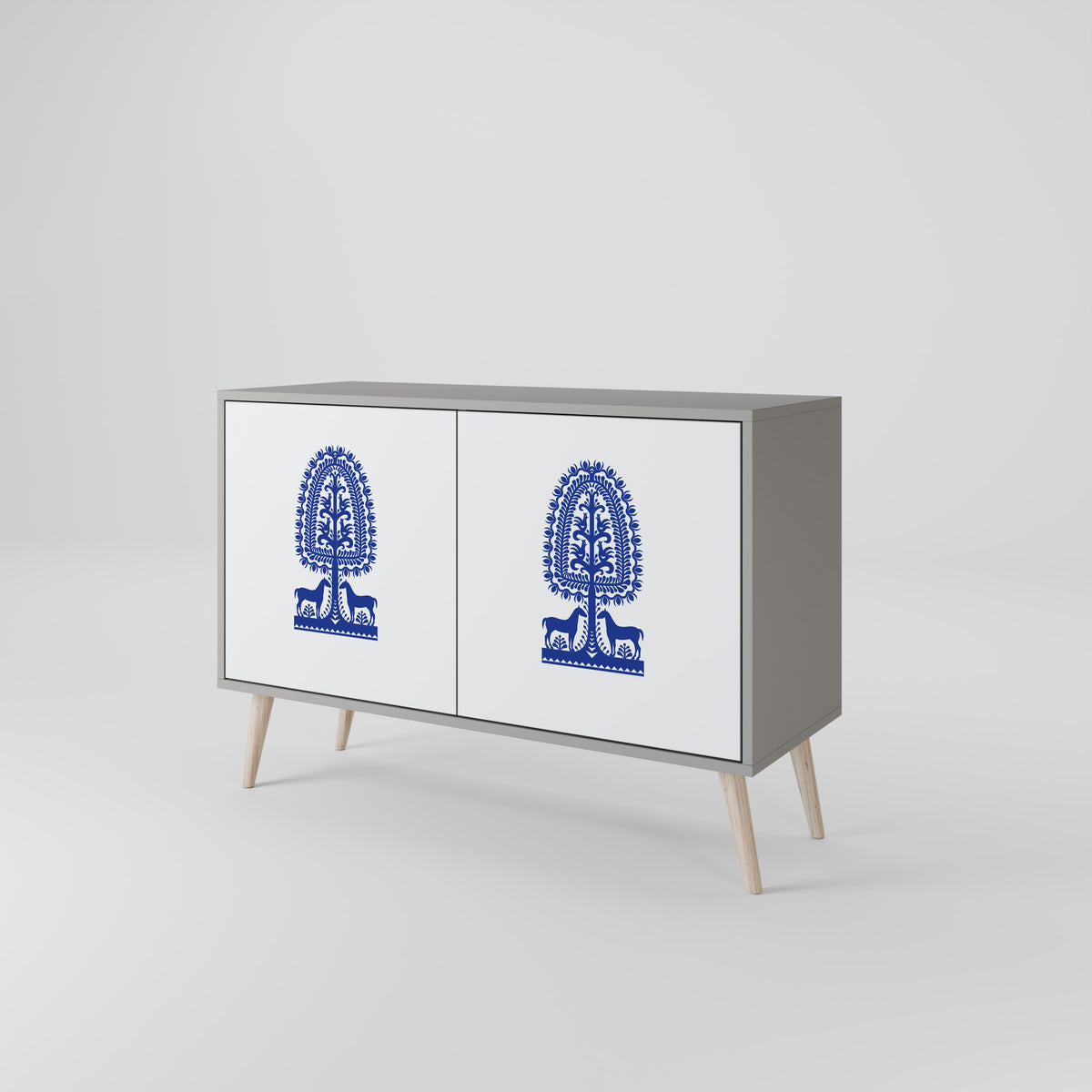 POLISH FOLK ART 2-türiges Sideboard