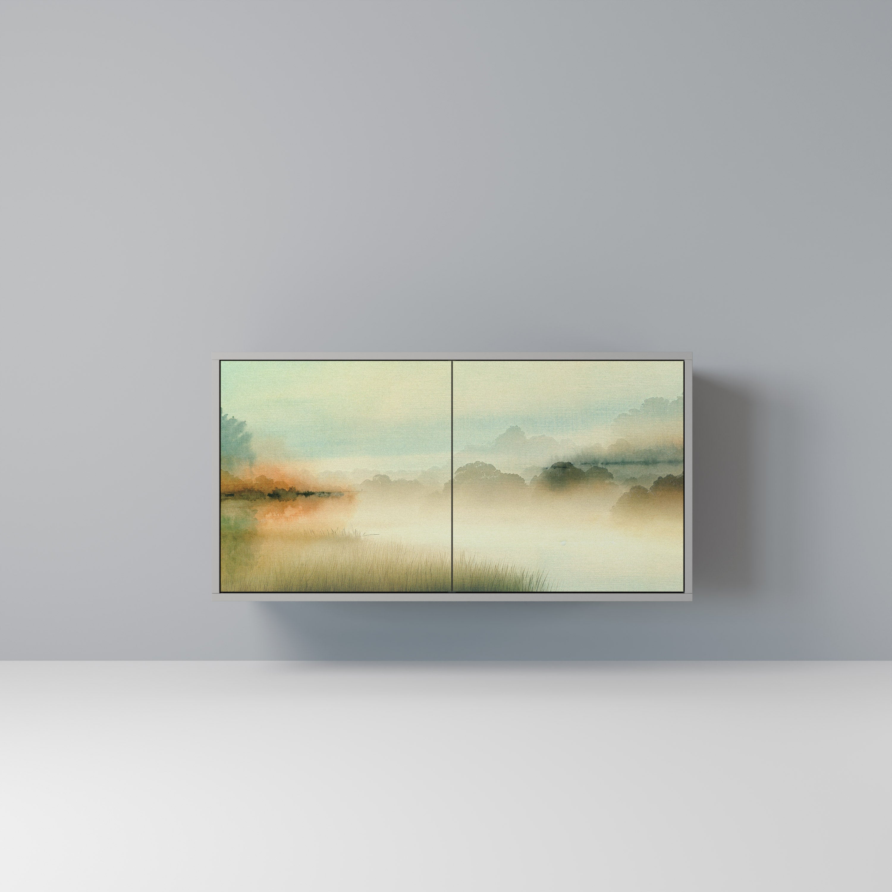 MORNING BY THE LAKE Sideboard mit 2 Türen in Grau