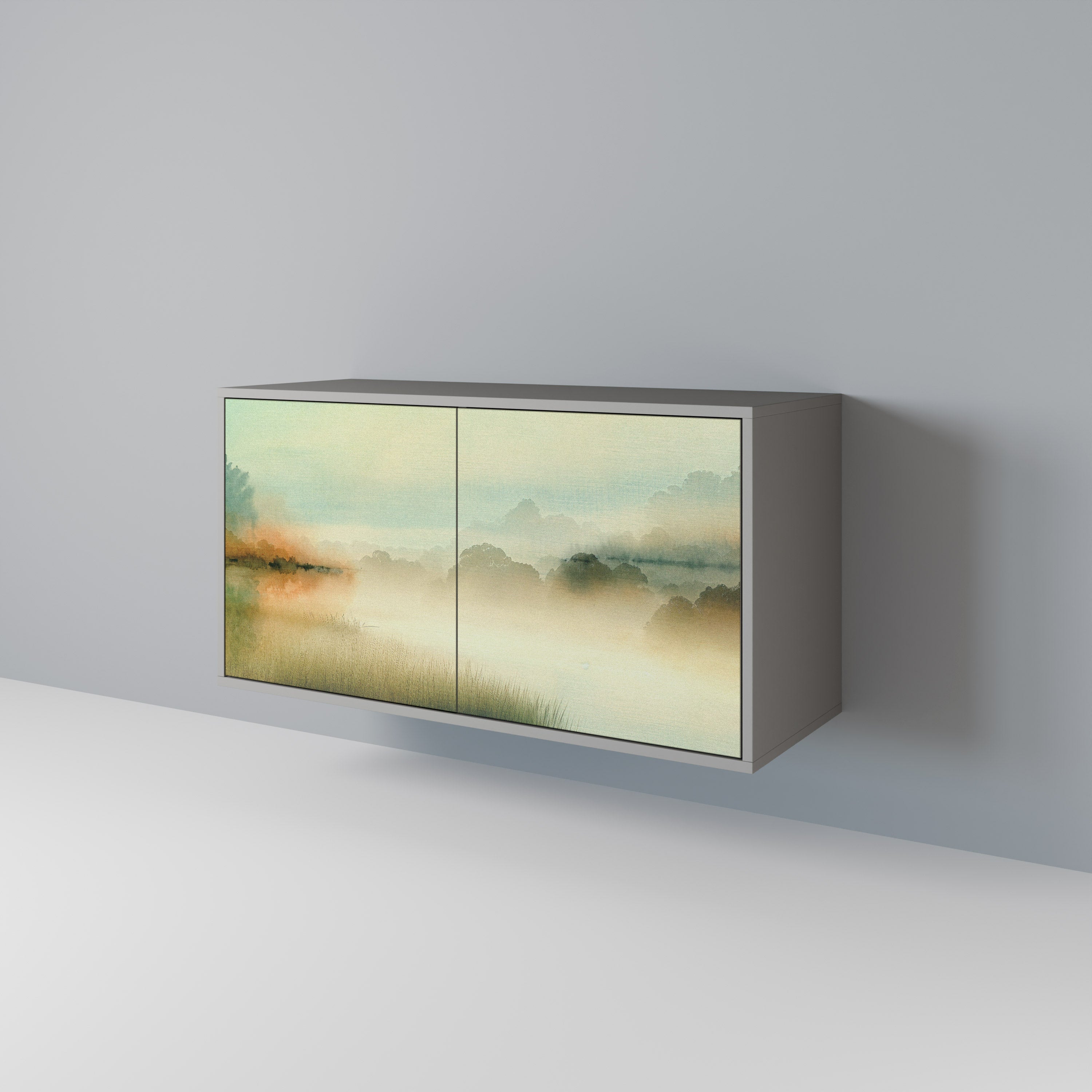 MORNING BY THE LAKE Sideboard mit 2 Türen in Grau