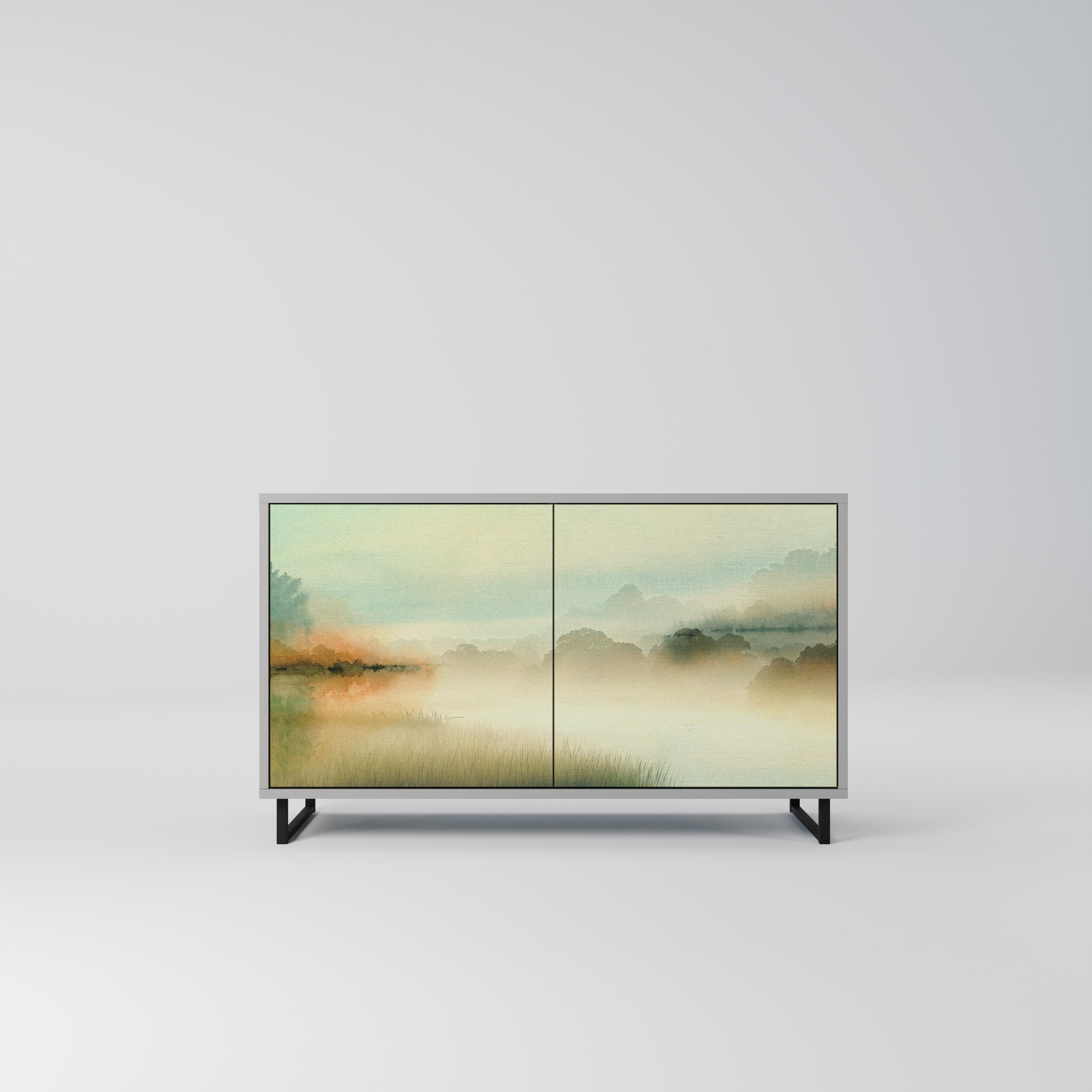 MORNING BY THE LAKE Sideboard mit 2 Türen in Grau