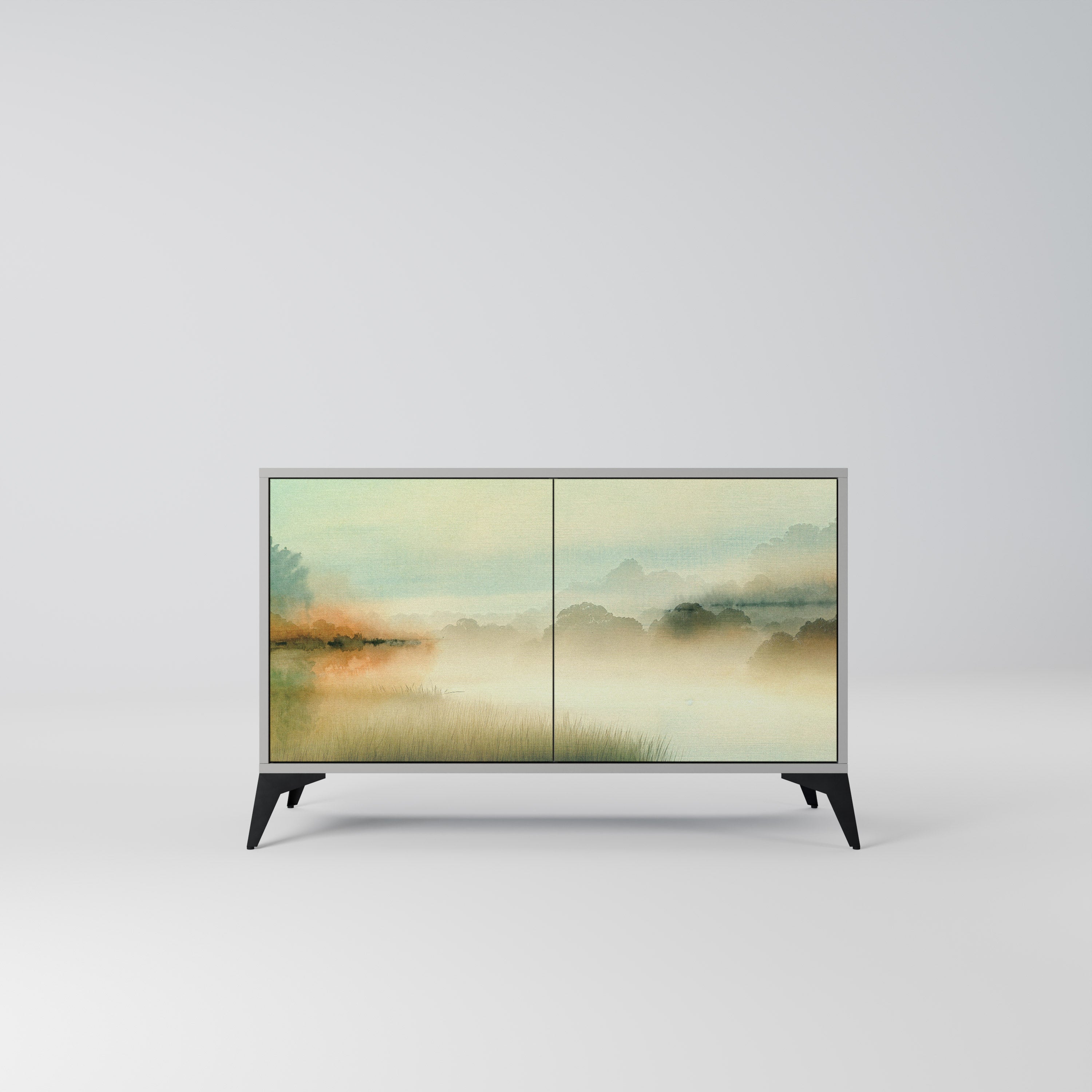 MORNING BY THE LAKE Sideboard mit 2 Türen in Grau