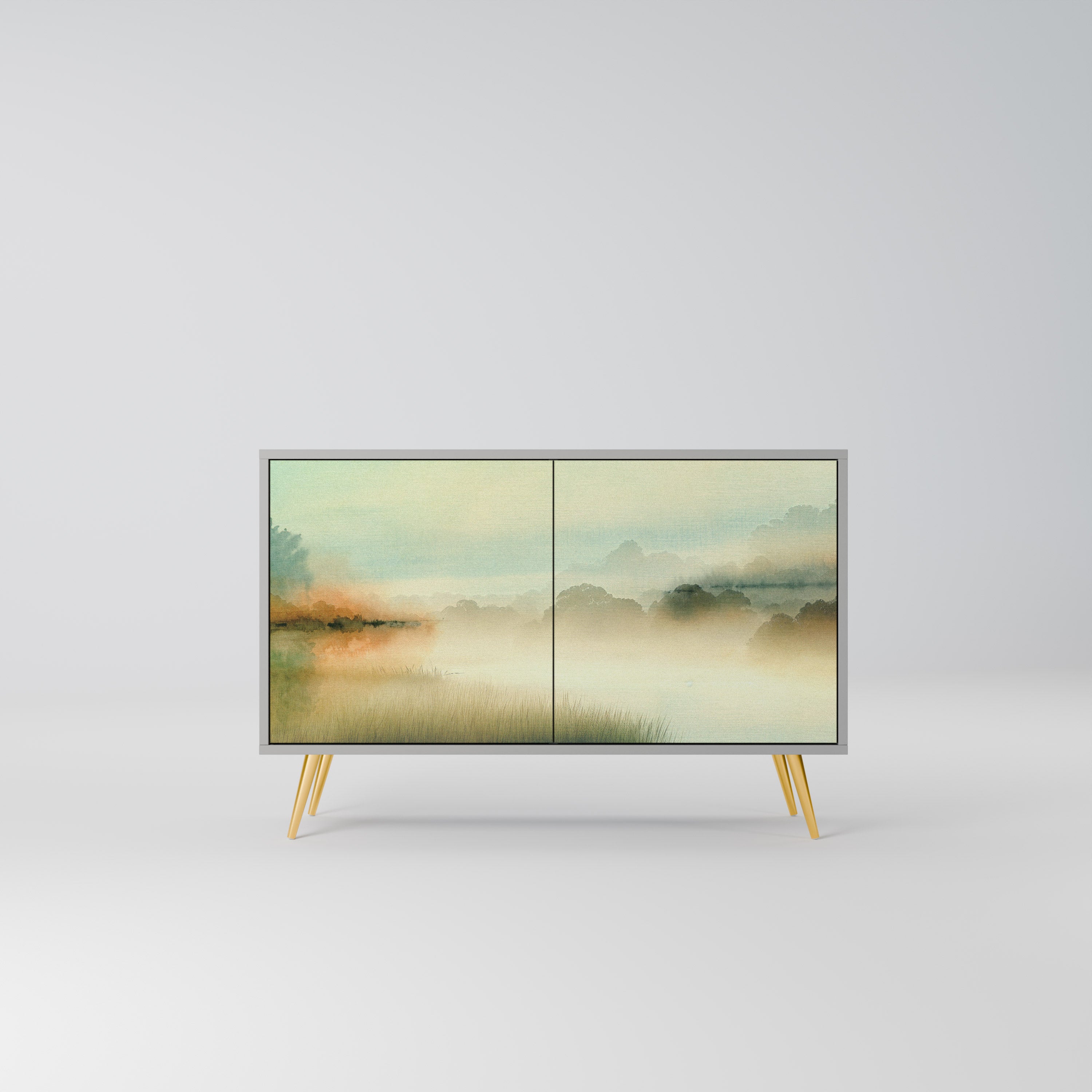 MORNING BY THE LAKE Sideboard mit 2 Türen in Grau