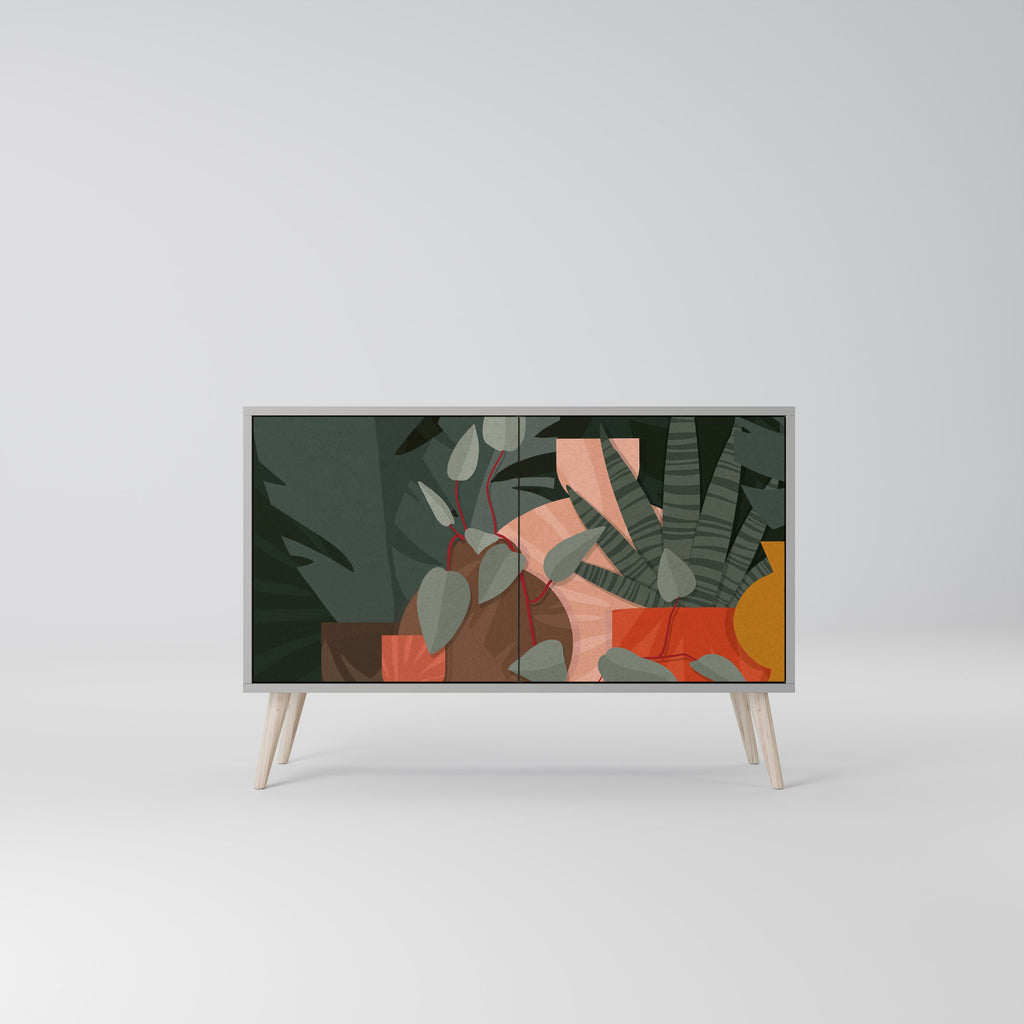 TROPICAL COMPOSITION Sideboard mit 2 Türen in Grau