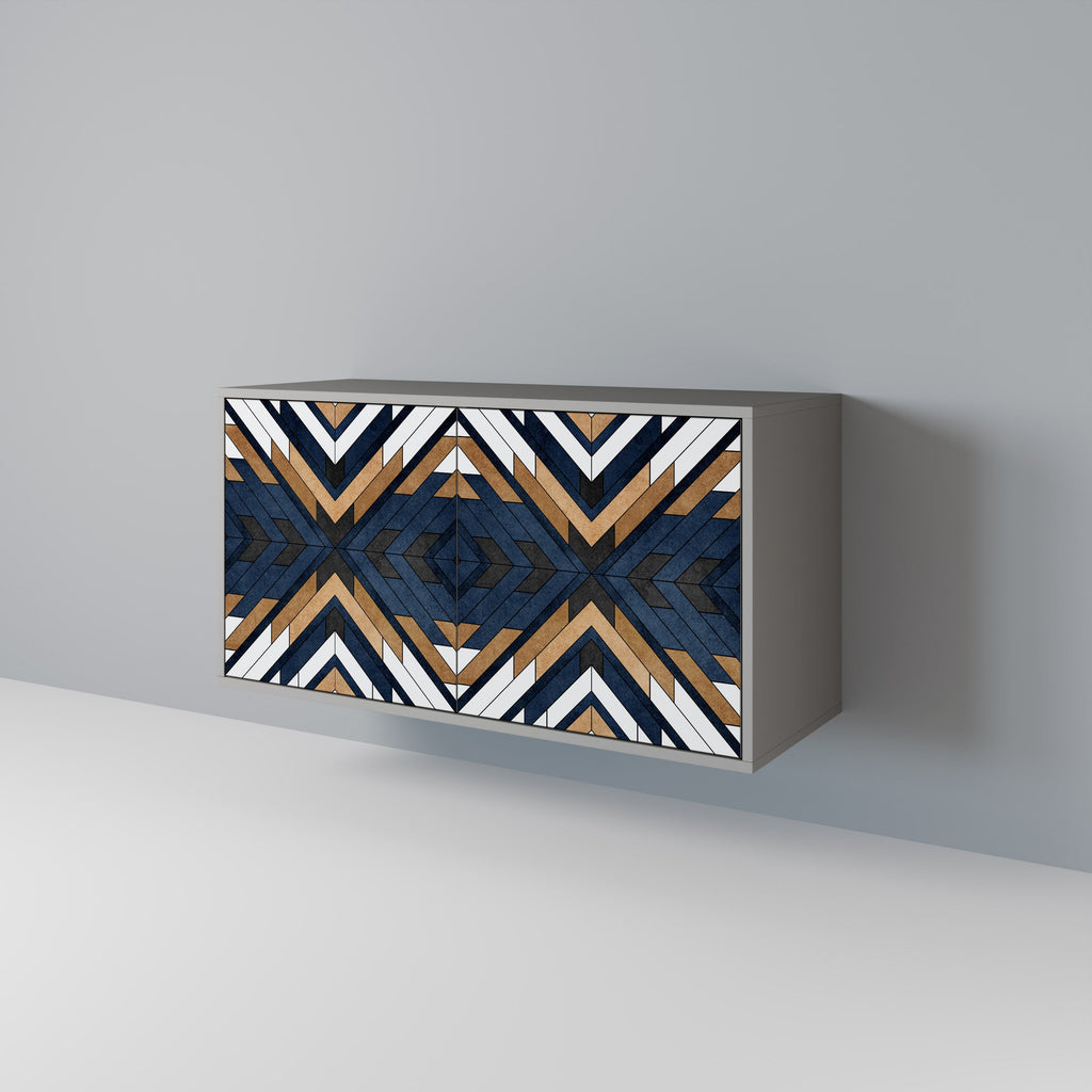 ARTFUL GEOMETRY Sideboard mit 2 Türen in grauem Finish