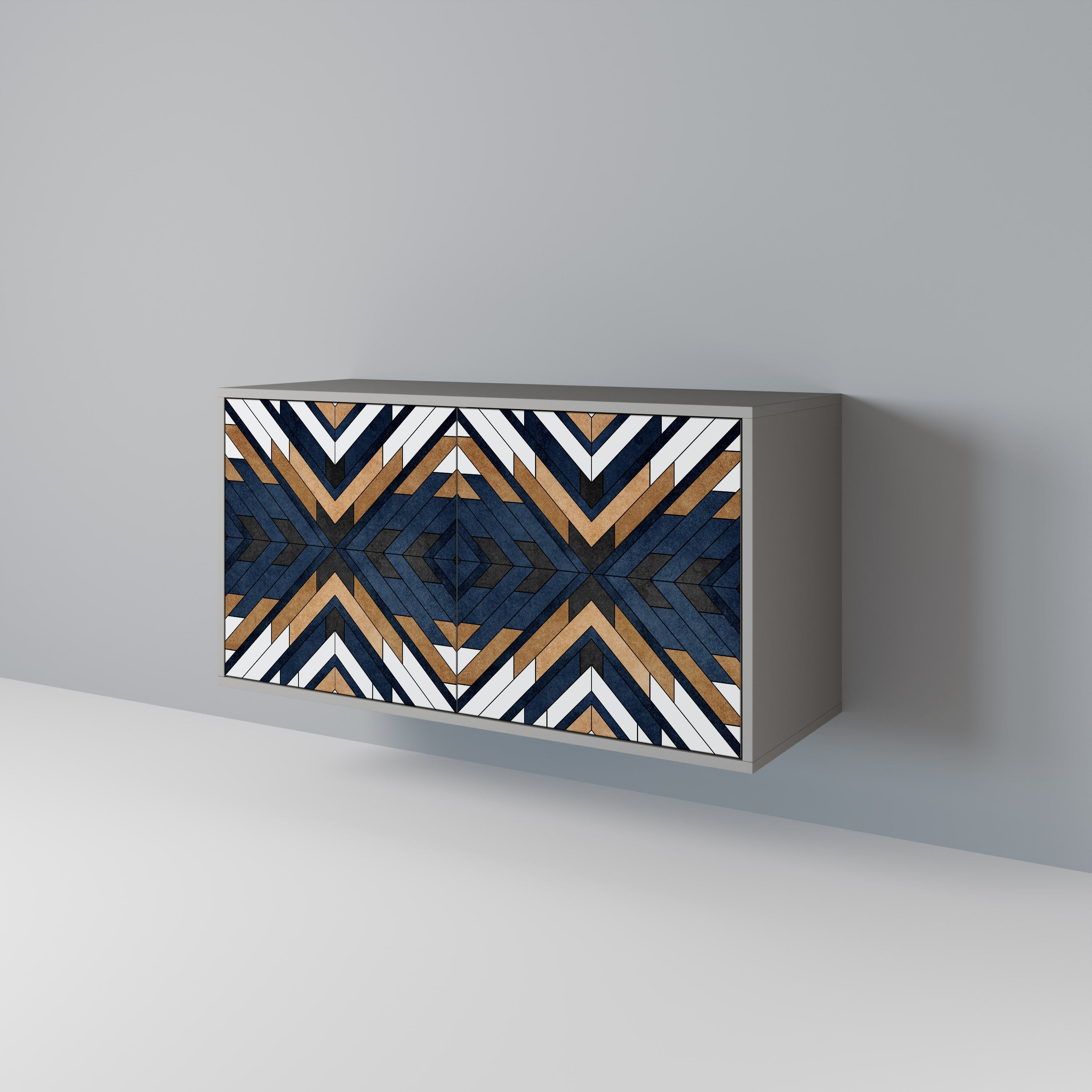 ARTFUL GEOMETRY Sideboard mit 2 Türen in grauem Finish