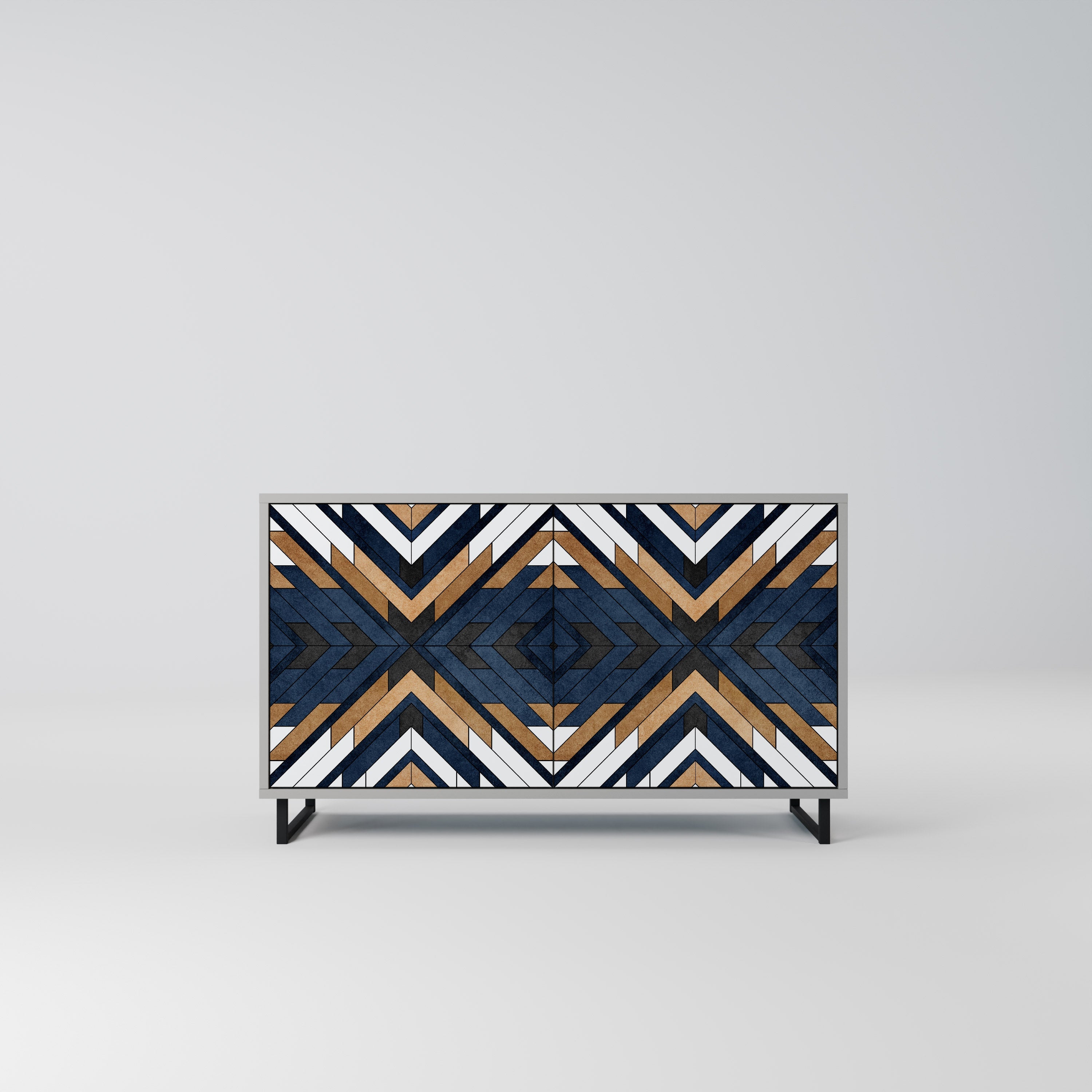 ARTFUL GEOMETRY Sideboard mit 2 Türen in grauem Finish