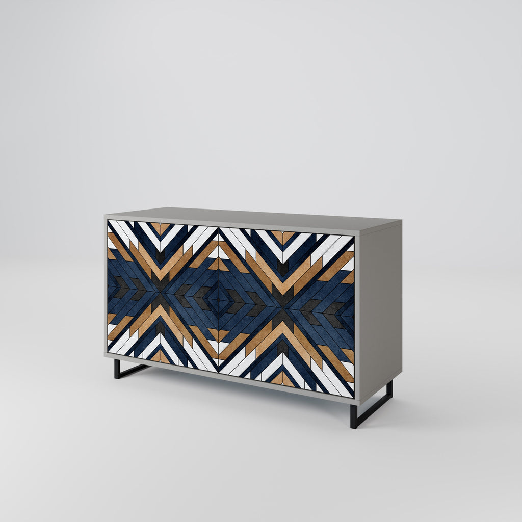 ARTFUL GEOMETRY Sideboard mit 2 Türen in grauem Finish