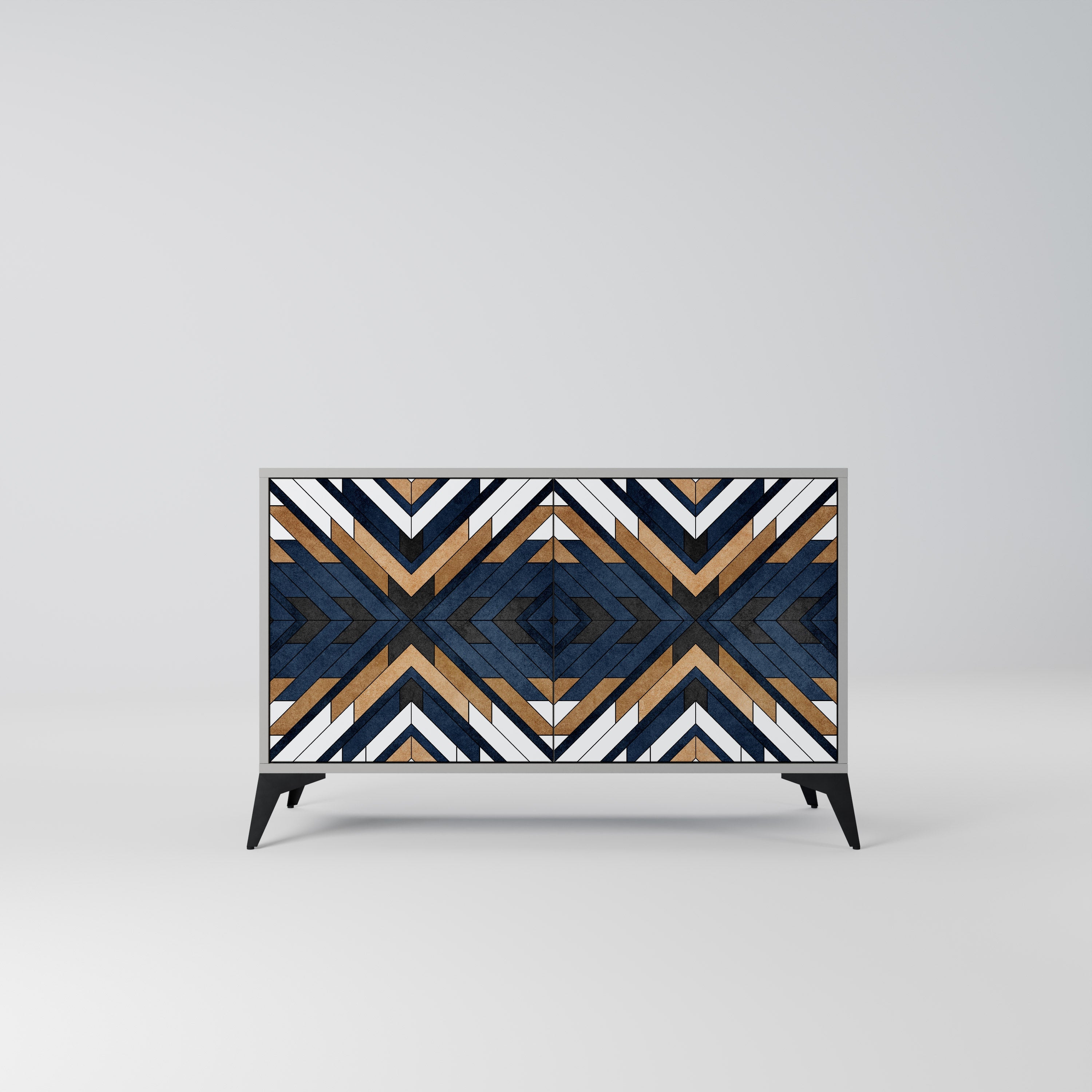 ARTFUL GEOMETRY Sideboard mit 2 Türen in grauem Finish