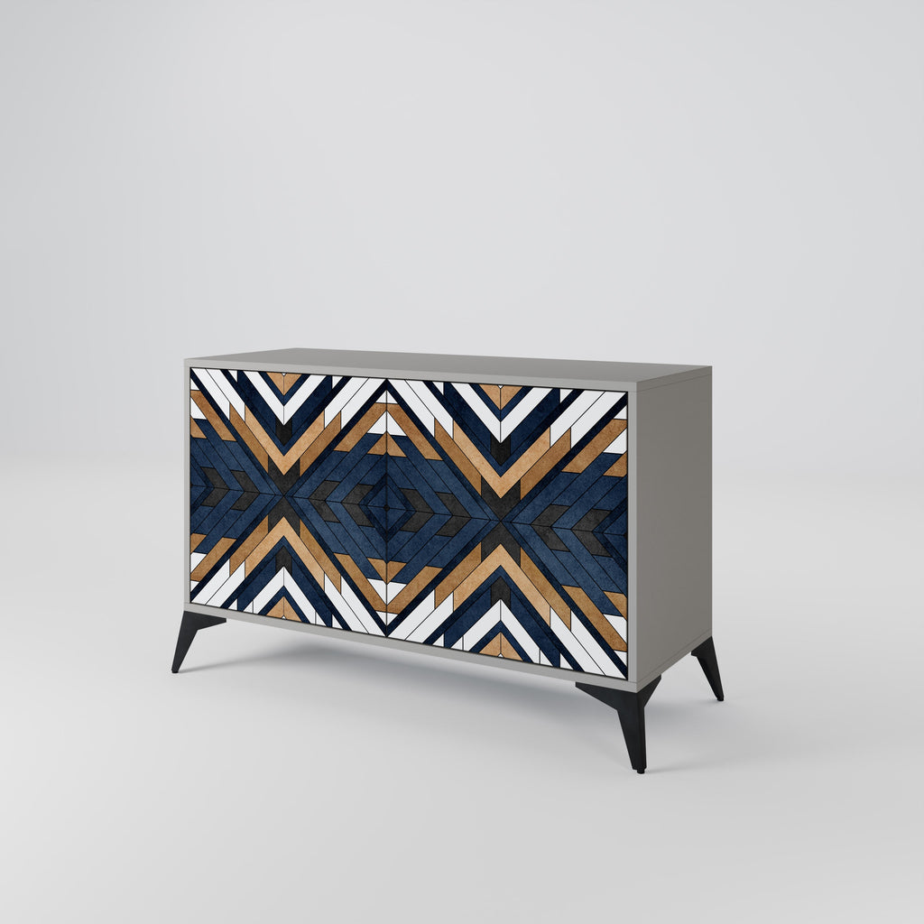 ARTFUL GEOMETRY Sideboard mit 2 Türen in grauem Finish
