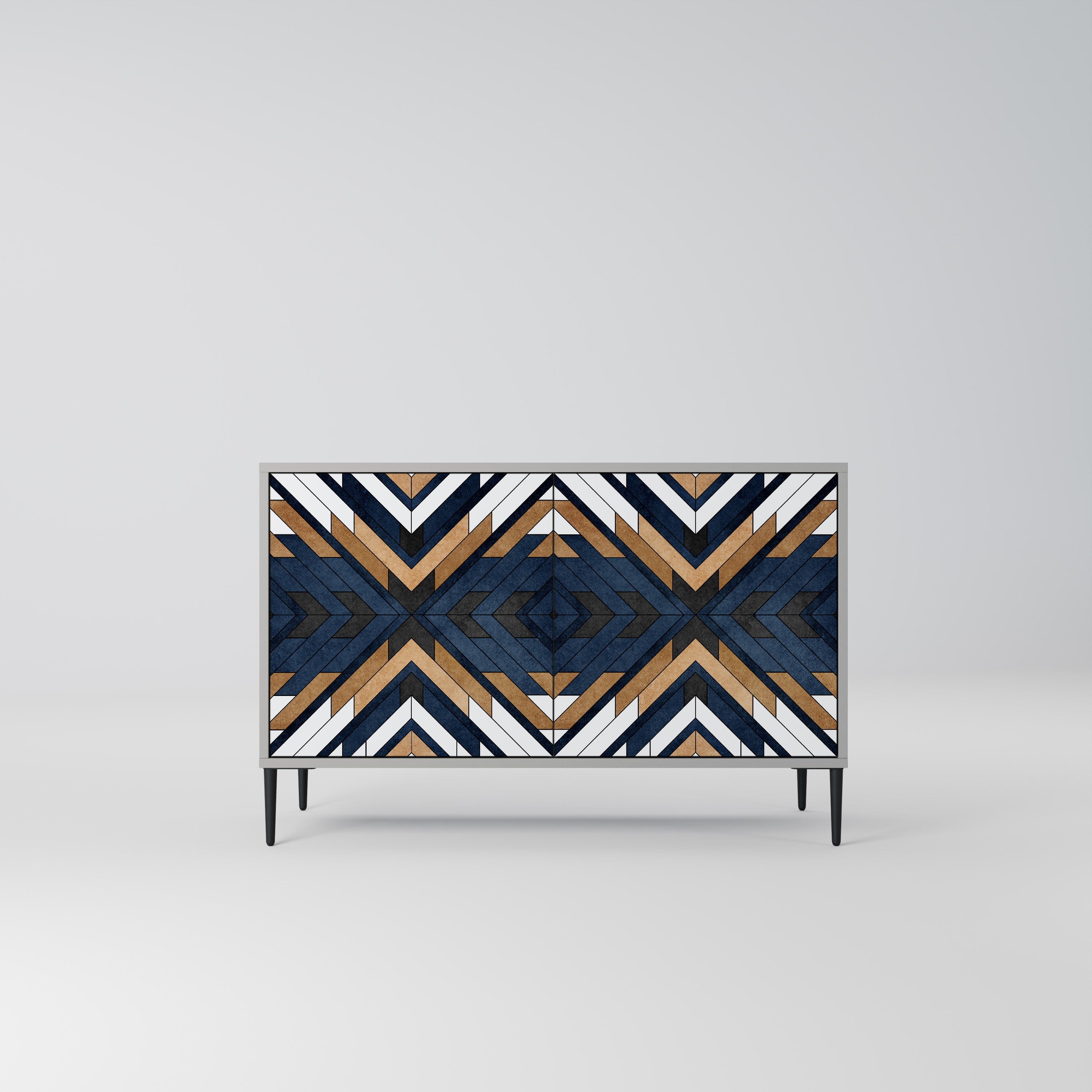 ARTFUL GEOMETRY Sideboard mit 2 Türen in grauem Finish