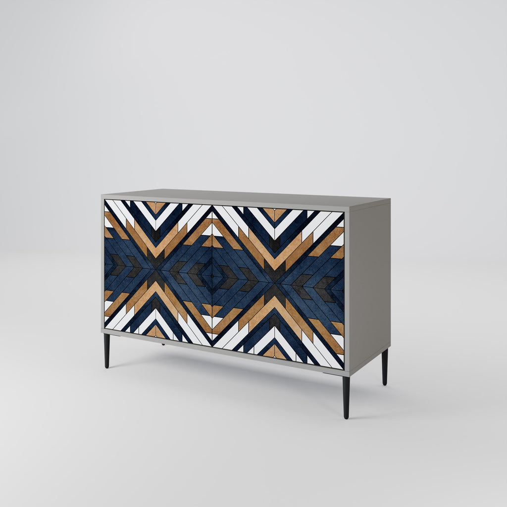 ARTFUL GEOMETRY Sideboard mit 2 Türen in grauem Finish