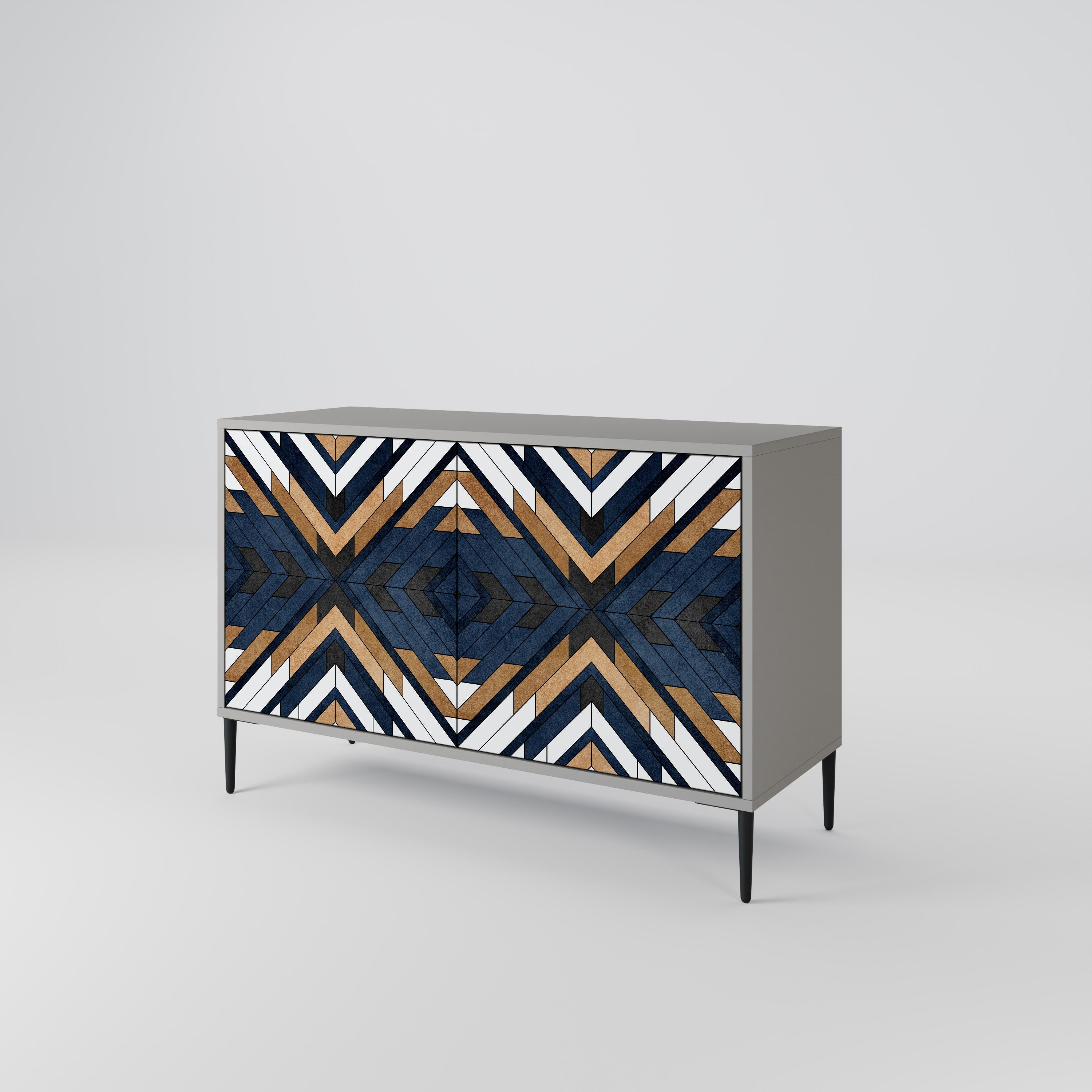 ARTFUL GEOMETRY Sideboard mit 2 Türen in grauem Finish