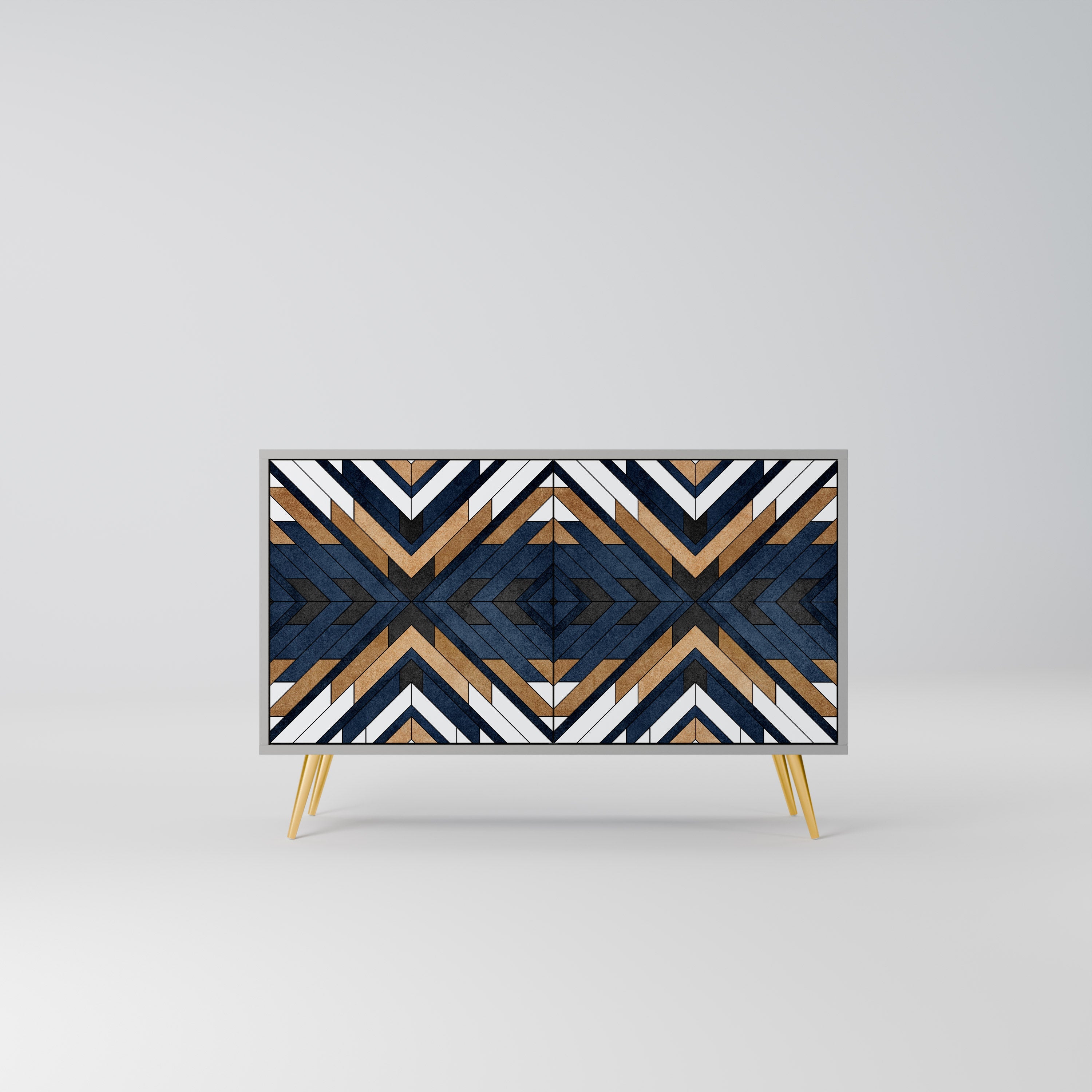 ARTFUL GEOMETRY Sideboard mit 2 Türen in grauem Finish