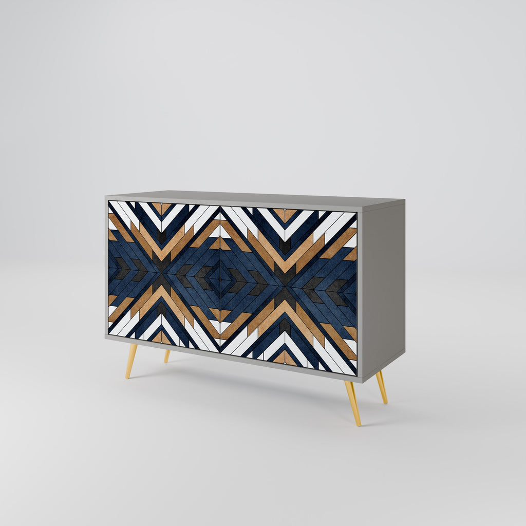 ARTFUL GEOMETRY Sideboard mit 2 Türen in grauem Finish