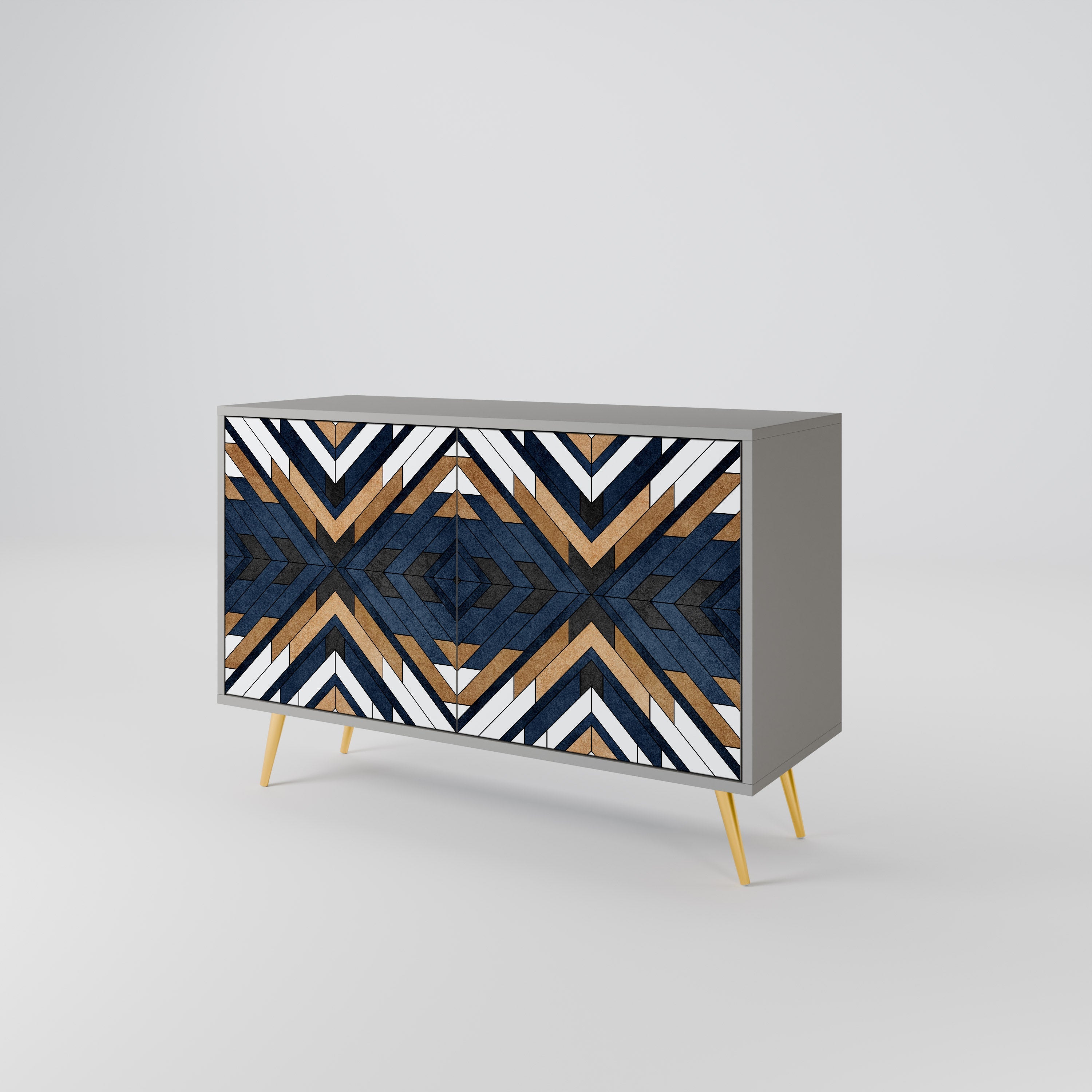 ARTFUL GEOMETRY Sideboard mit 2 Türen in grauem Finish
