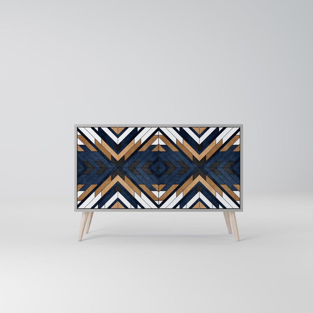 ARTFUL GEOMETRY Sideboard mit 2 Türen in grauem Finish