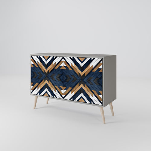 ARTFUL GEOMETRY Sideboard mit 2 Türen in Grau