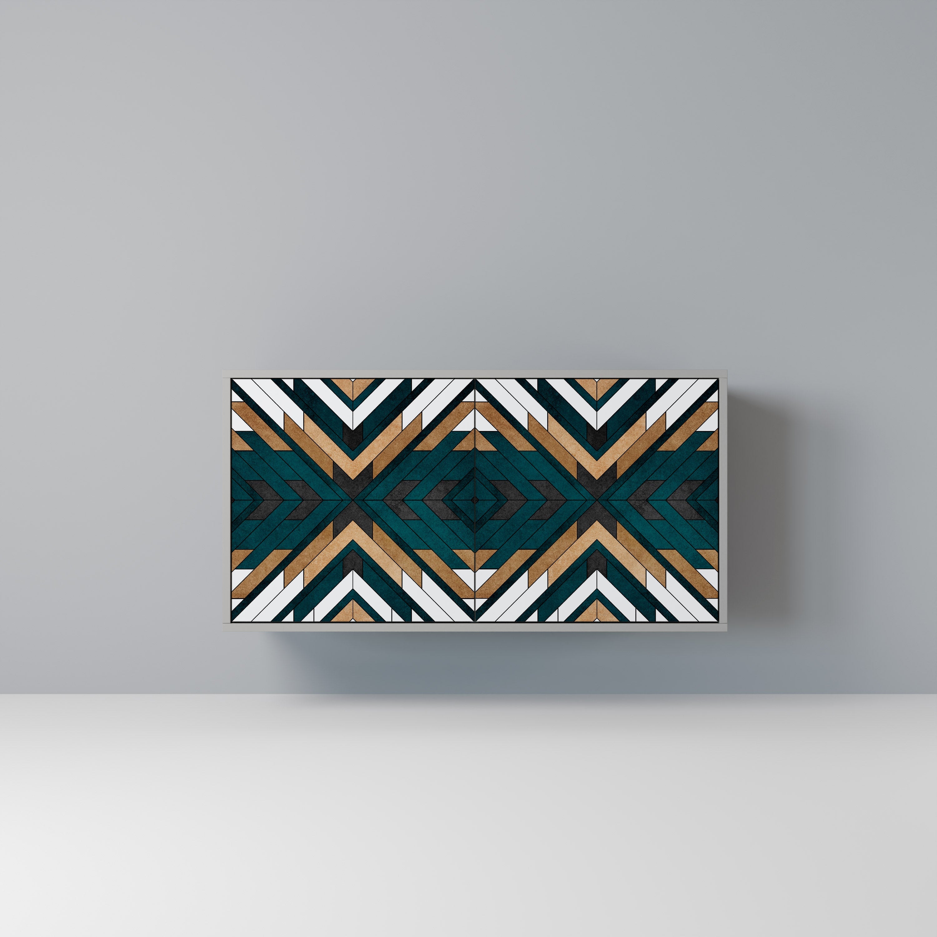 ARTISTIC GEOMETRY Sideboard mit 2 Türen in grauem Finish
