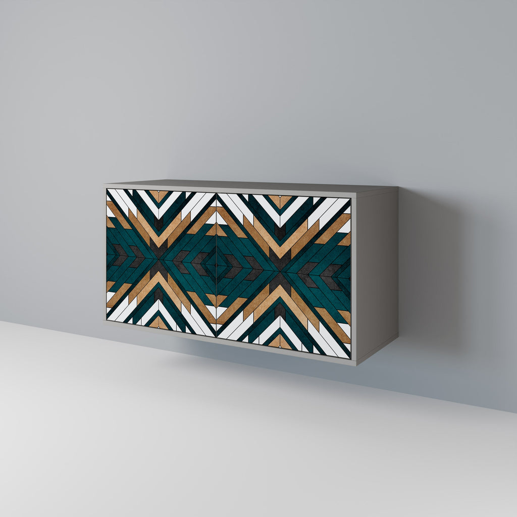 ARTISTIC GEOMETRY Sideboard mit 2 Türen in grauem Finish