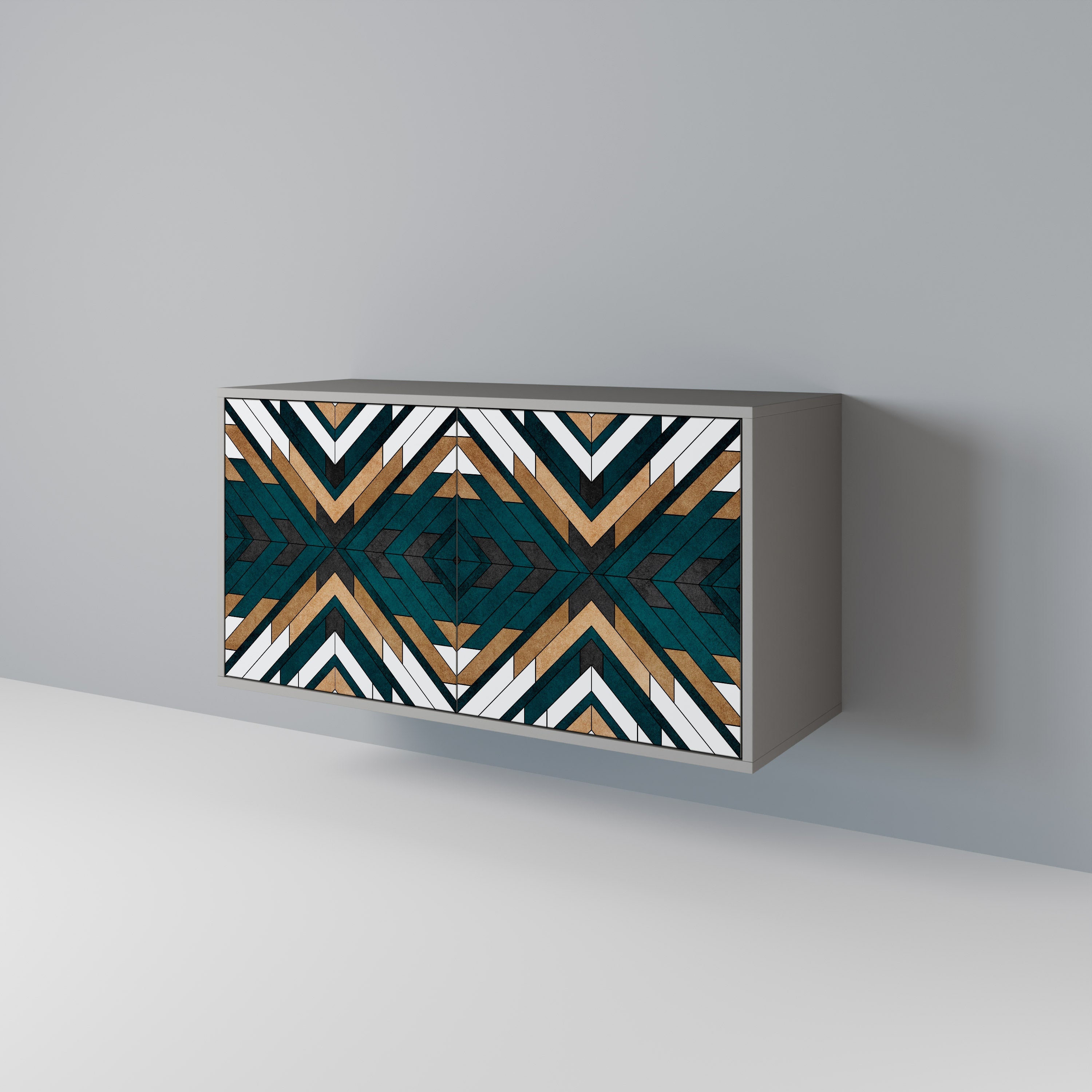 ARTISTIC GEOMETRY Sideboard mit 2 Türen in grauem Finish