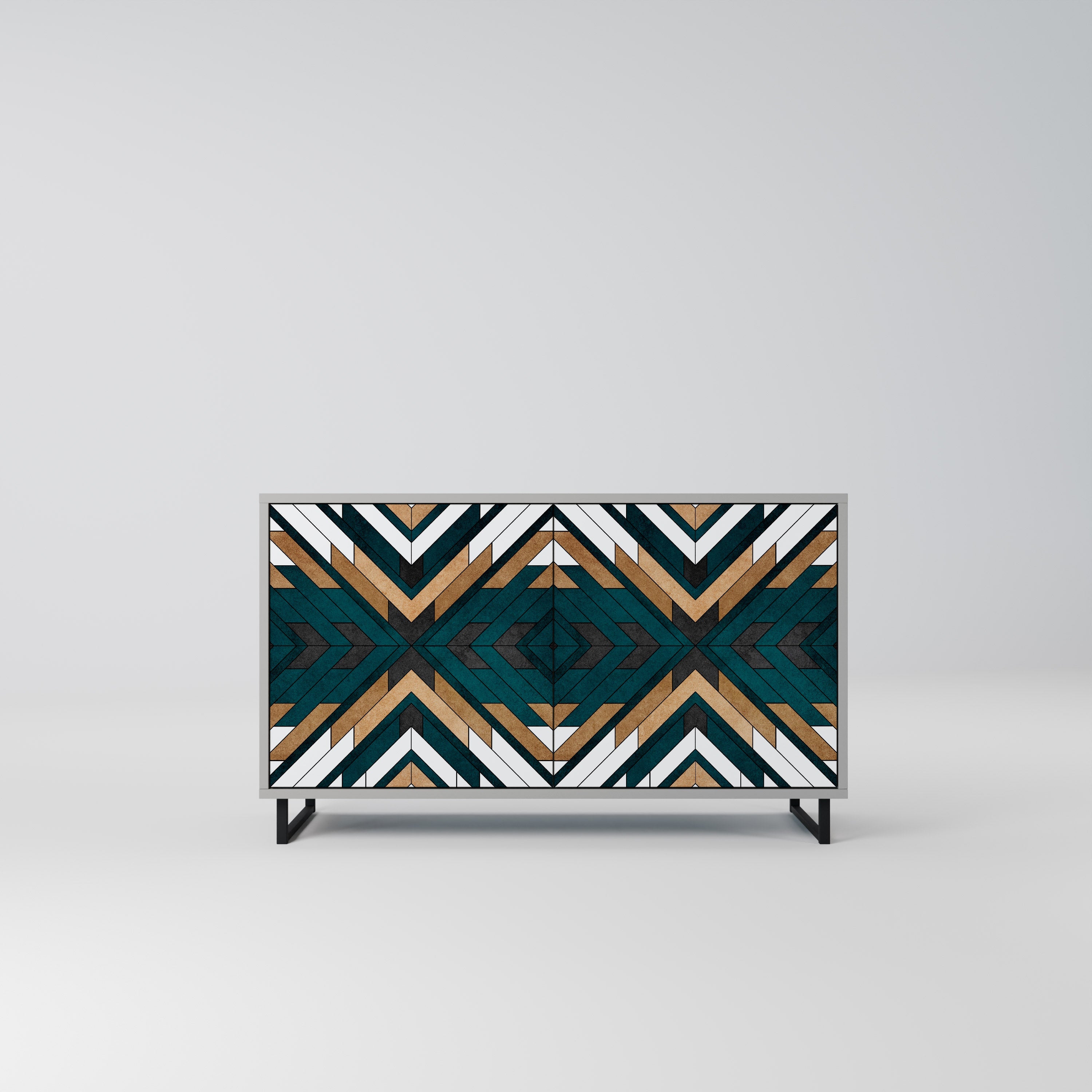 ARTISTIC GEOMETRY Sideboard mit 2 Türen in grauem Finish