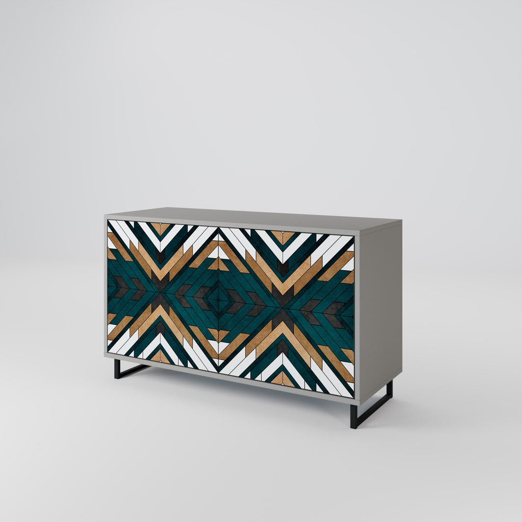 ARTISTIC GEOMETRY Sideboard mit 2 Türen in grauem Finish