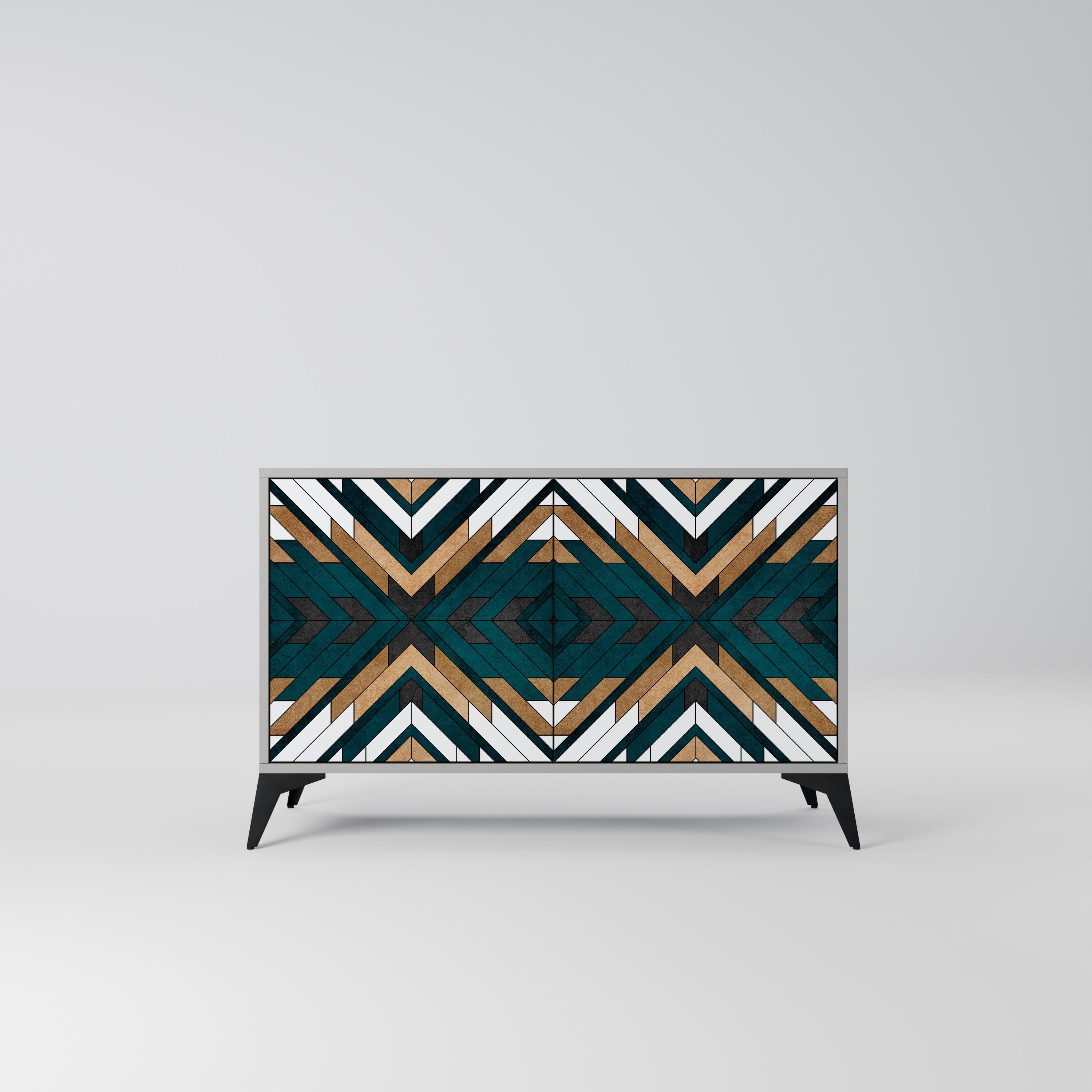 ARTISTIC GEOMETRY Sideboard mit 2 Türen in grauem Finish
