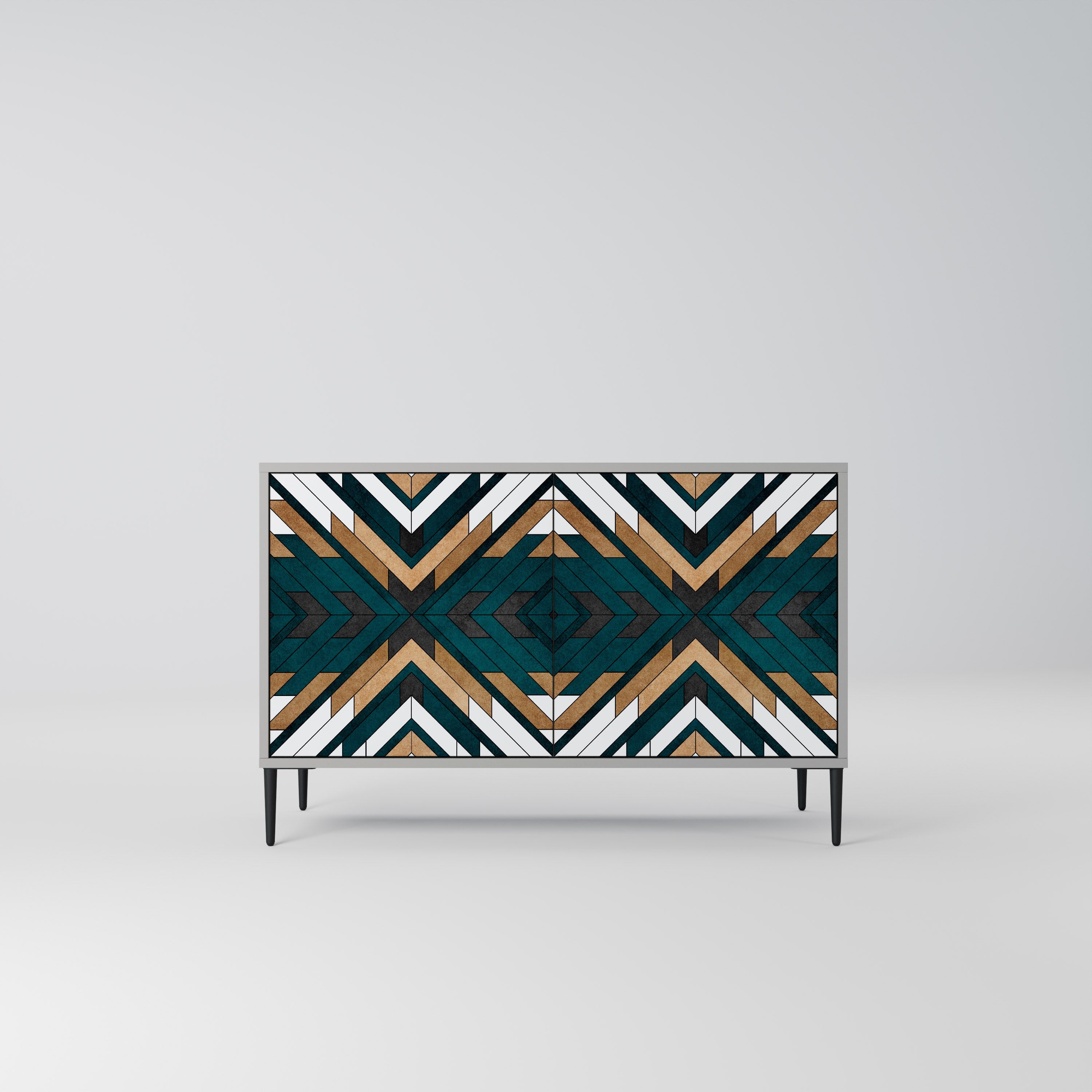 ARTISTIC GEOMETRY Sideboard mit 2 Türen in grauem Finish