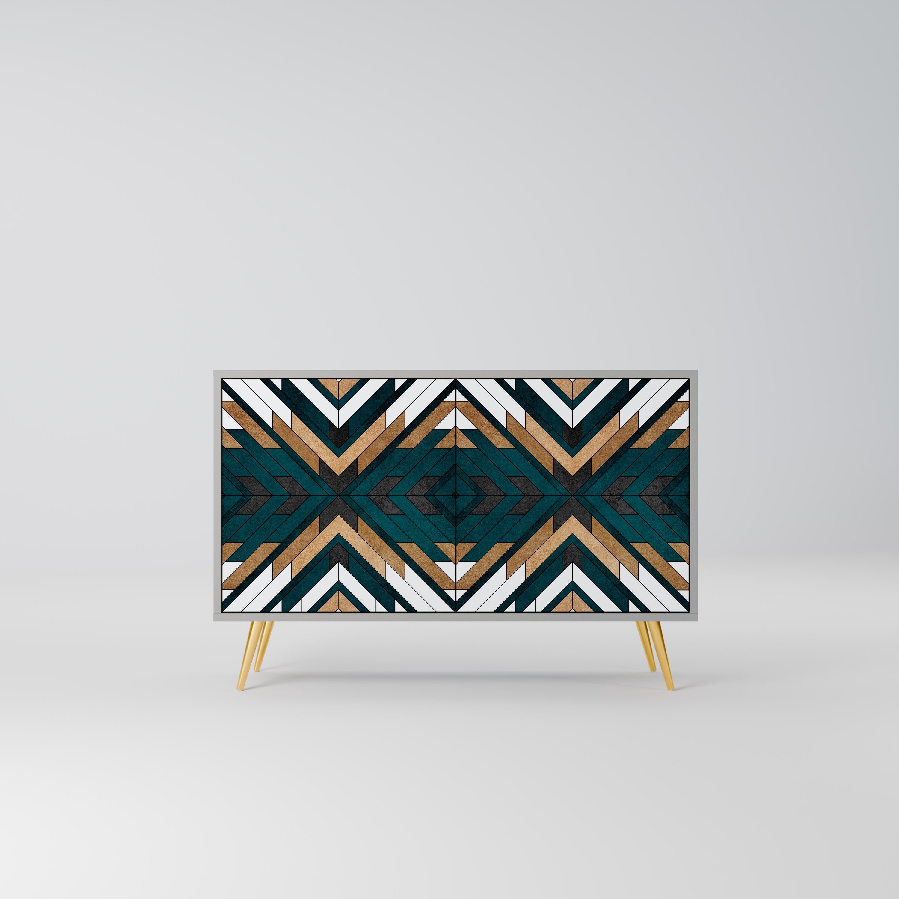 ARTISTIC GEOMETRY Sideboard mit 2 Türen in grauem Finish