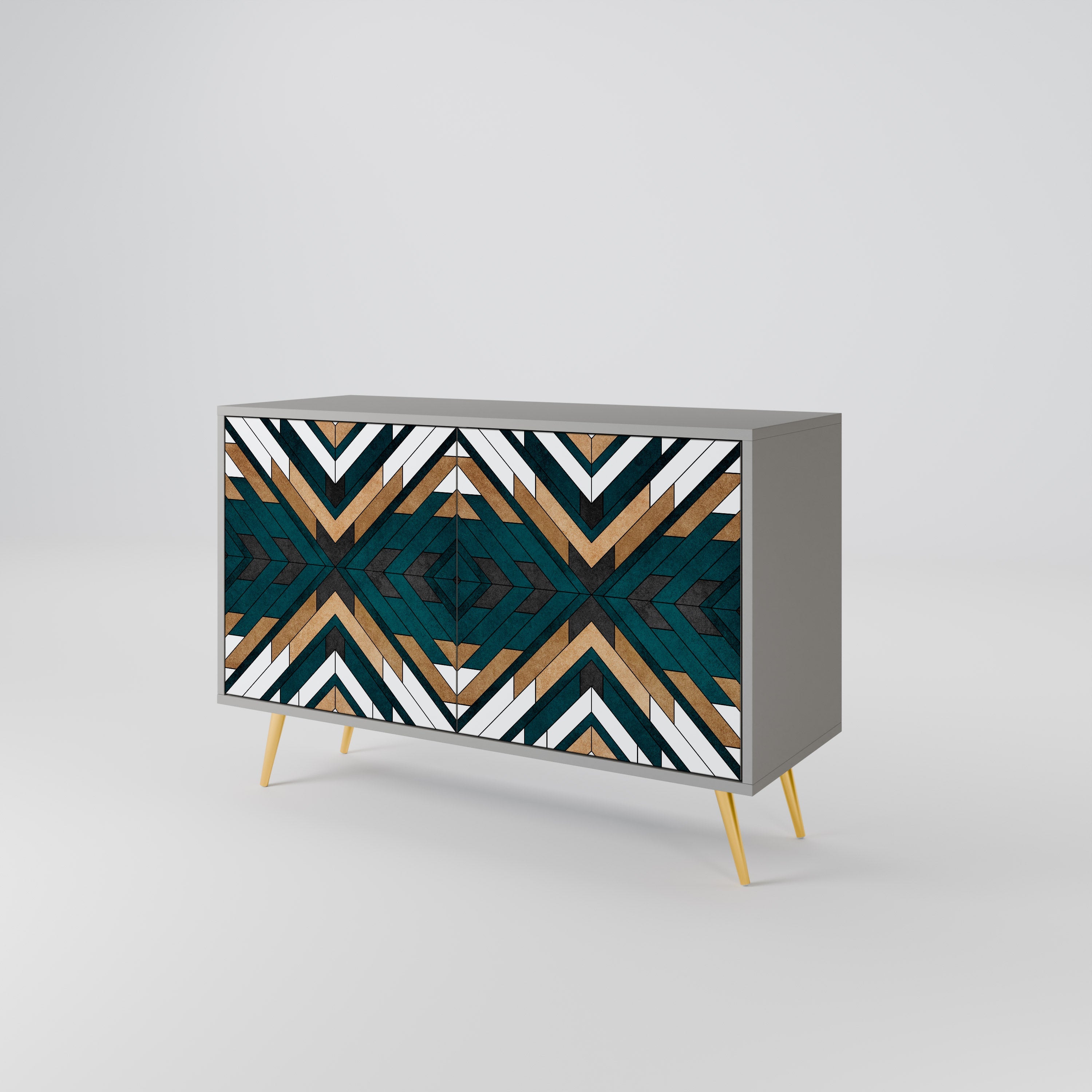ARTISTIC GEOMETRY Sideboard mit 2 Türen in grauem Finish