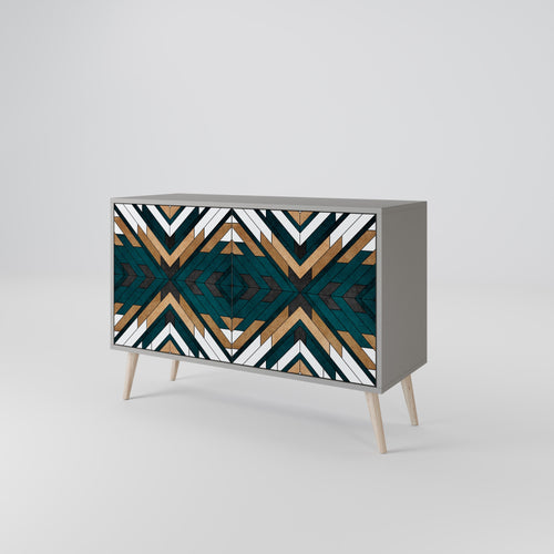 ARTISTIC GEOMETRY Sideboard mit 2 Türen in Grau