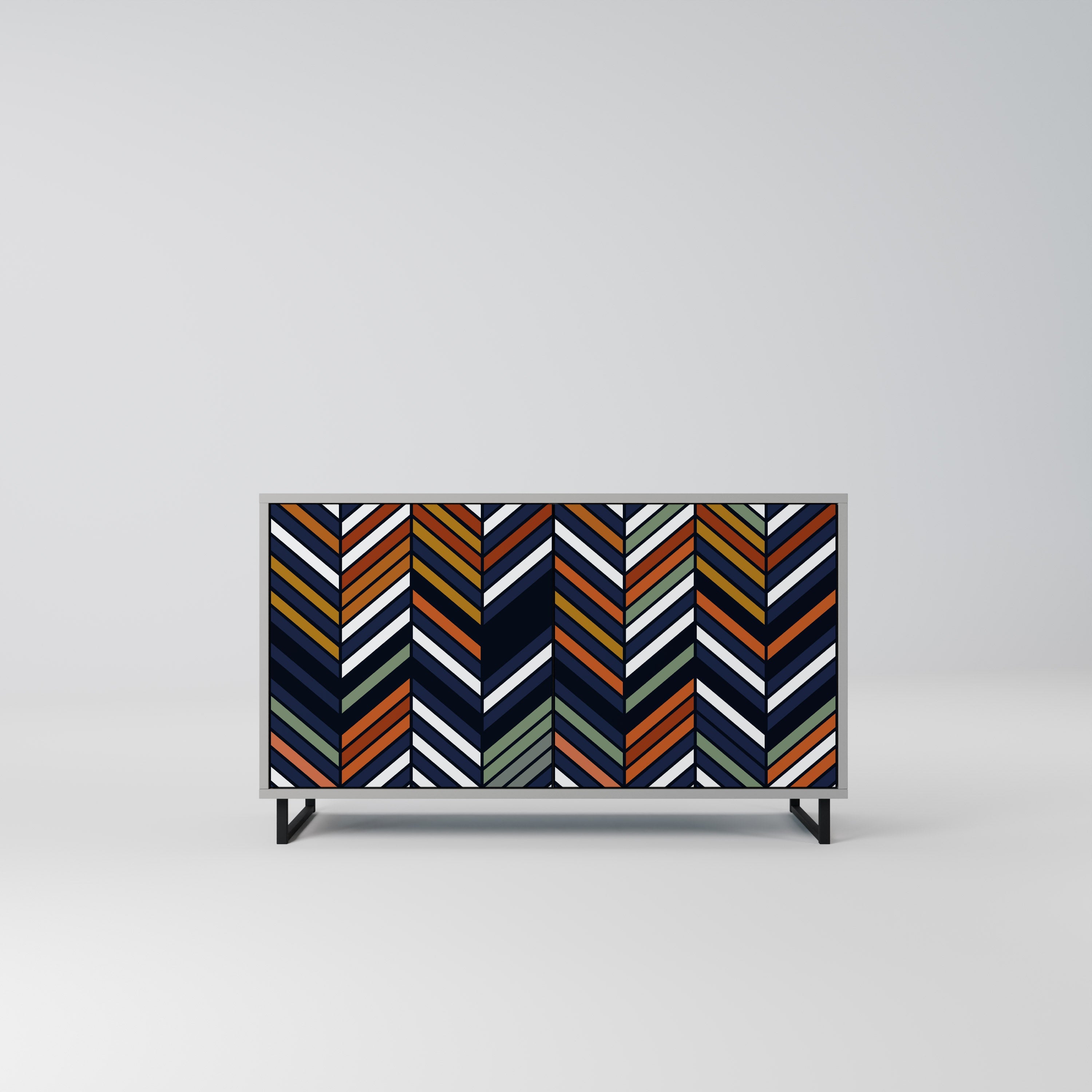 VIBRANT PATCHWORK Sideboard mit 2 Türen in Grau