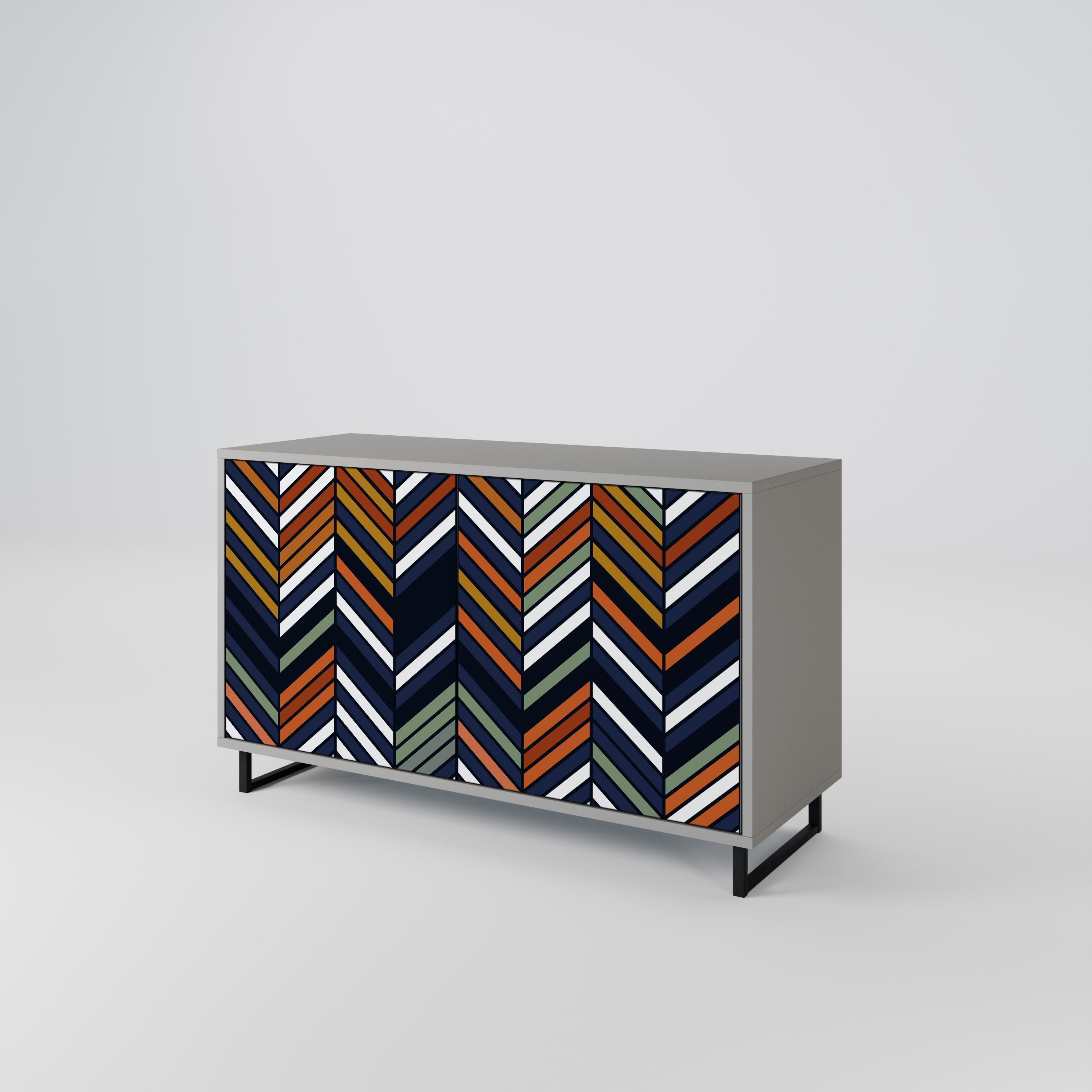VIBRANT PATCHWORK Sideboard mit 2 Türen in Grau